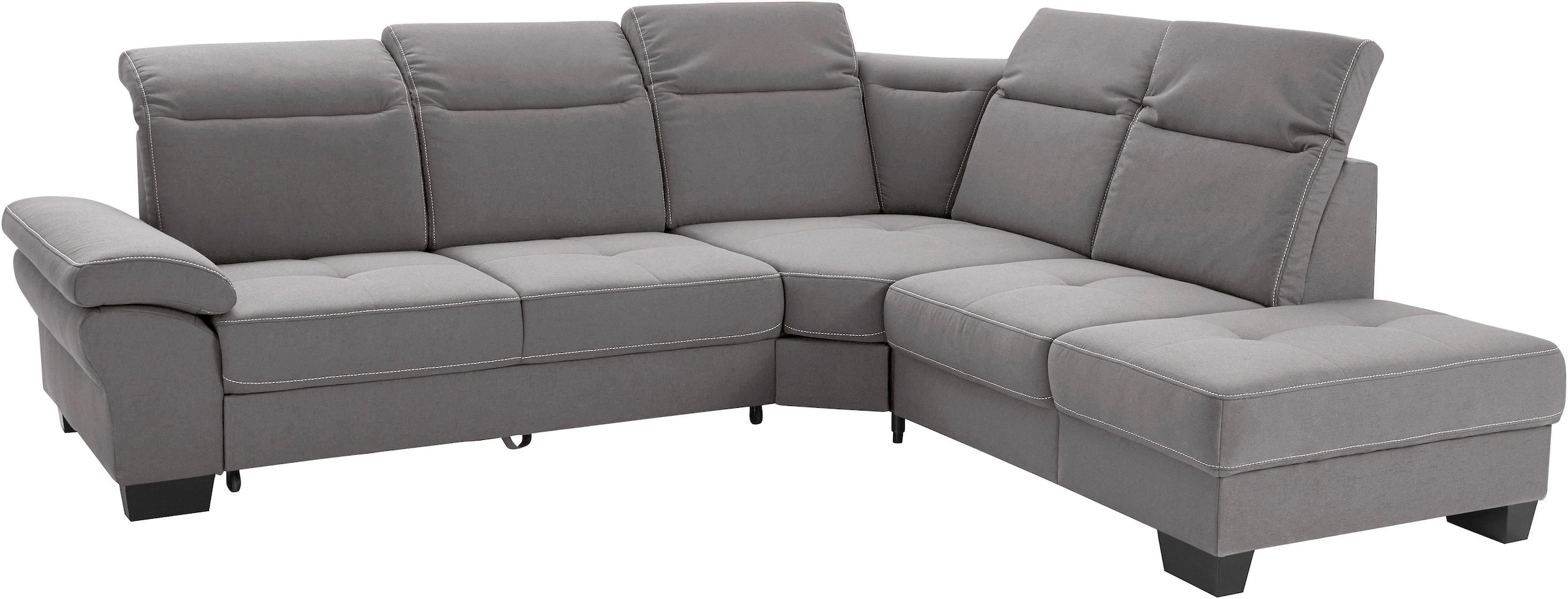 Places of Style Ecksofa »Cornwall L-Form«, incl. Sitztiefenverstellung, mit Bettfunktion und Kopfteilverstellung