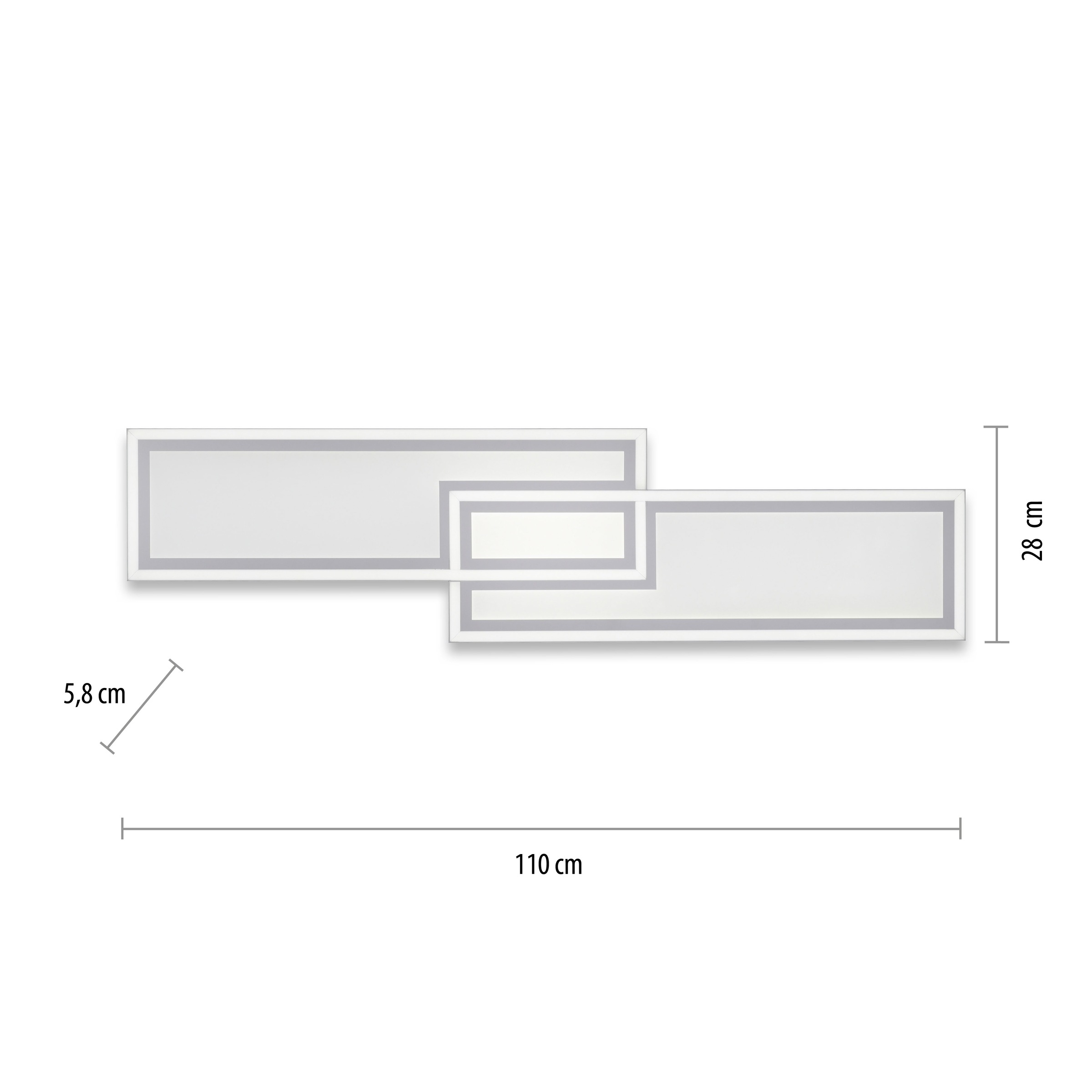 JUST LIGHT Deckenleuchte »EDGING«, 1 flammig, Leuchtmittel LED-Board | LED fest integriert, LED, CCT - über Fernbedienung, dimmbar über Fernbedienung