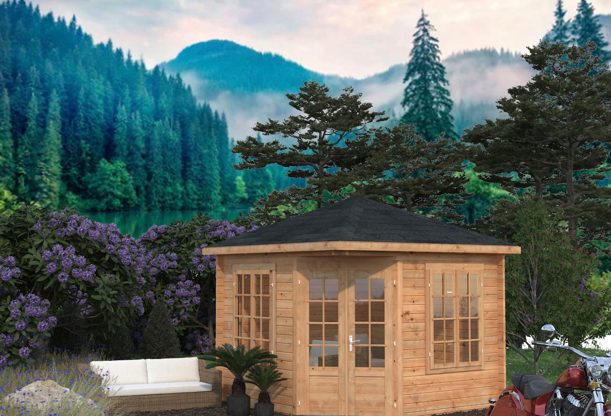 Palmako Gartenhaus "Pavillon Melanie", hellbraun günstig online kaufen