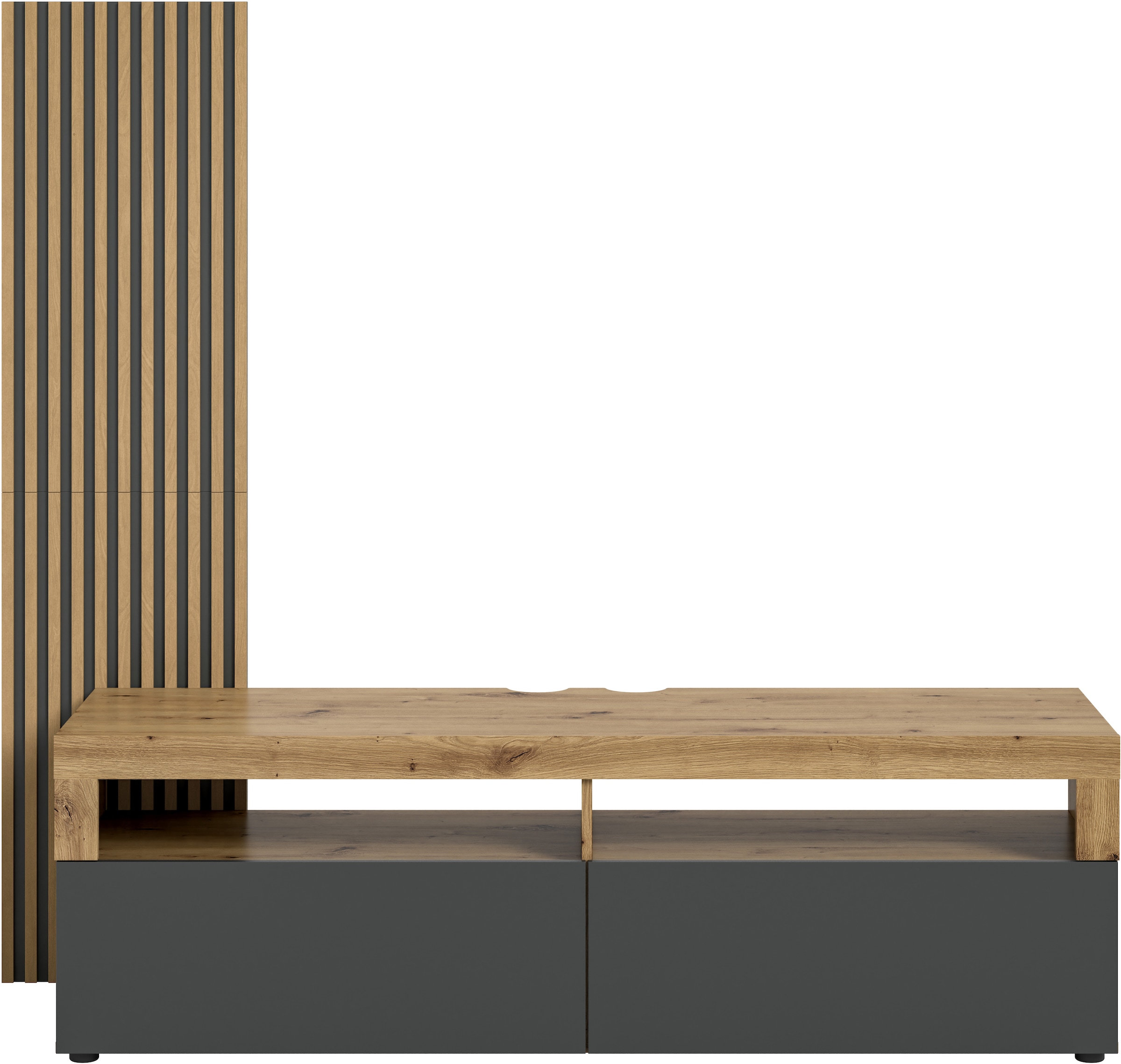 INOSIGN Lowboard »Telli, Breite 160 cm, mit 2 Paneelen, 2 Klappen & 2 offenen Fächern«, TV-Board, TV-Möbel, Media-Möbel, Fernsehschrank