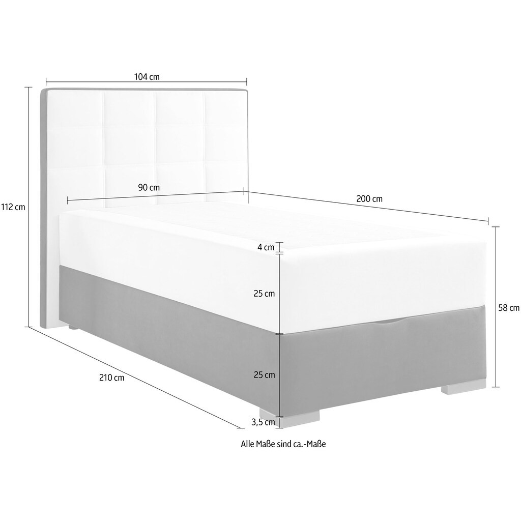 Maintal Boxspringbett, mit Bettkasten und Topper