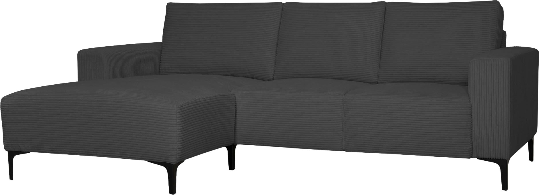 Home affaire Ecksofa »Tournon L-Form, Breite 232 cm, Breitcord« Designsofa im nordischen Stil, Wellenunterfederung, Metallfüße
