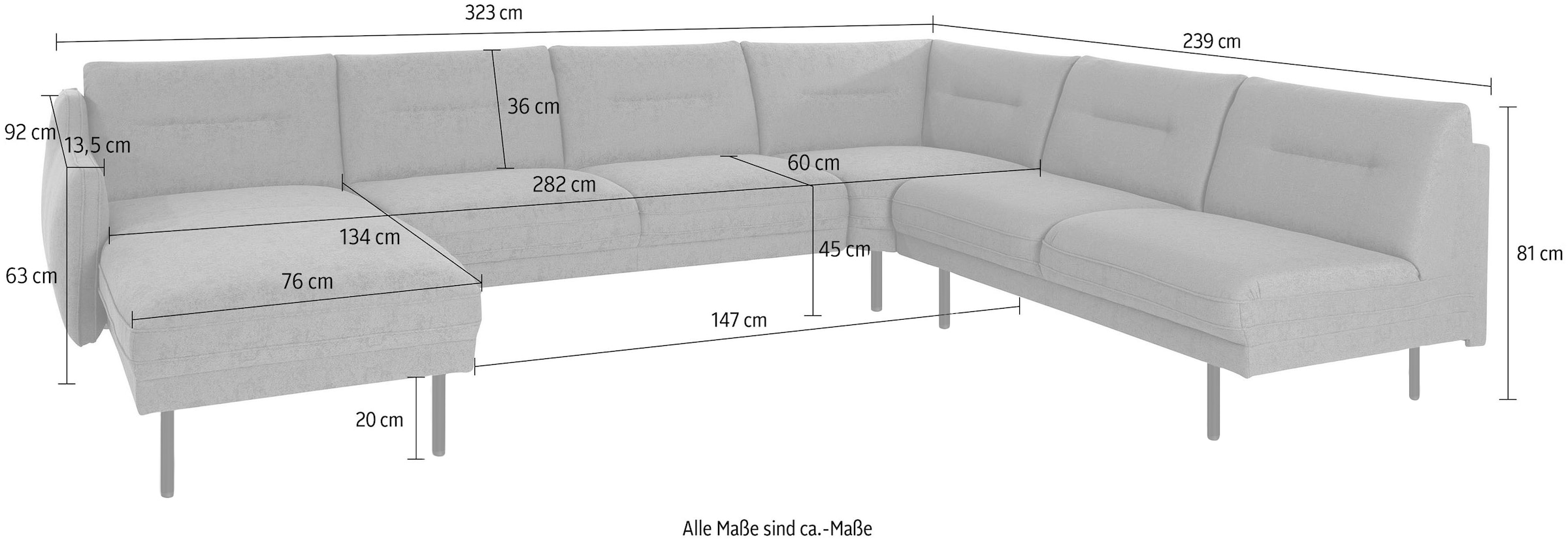 andas Wohnlandschaft »Nordfyn U-Form«, edles Design in 3 Bezugsqualitäten, Design by Morten Georgsen