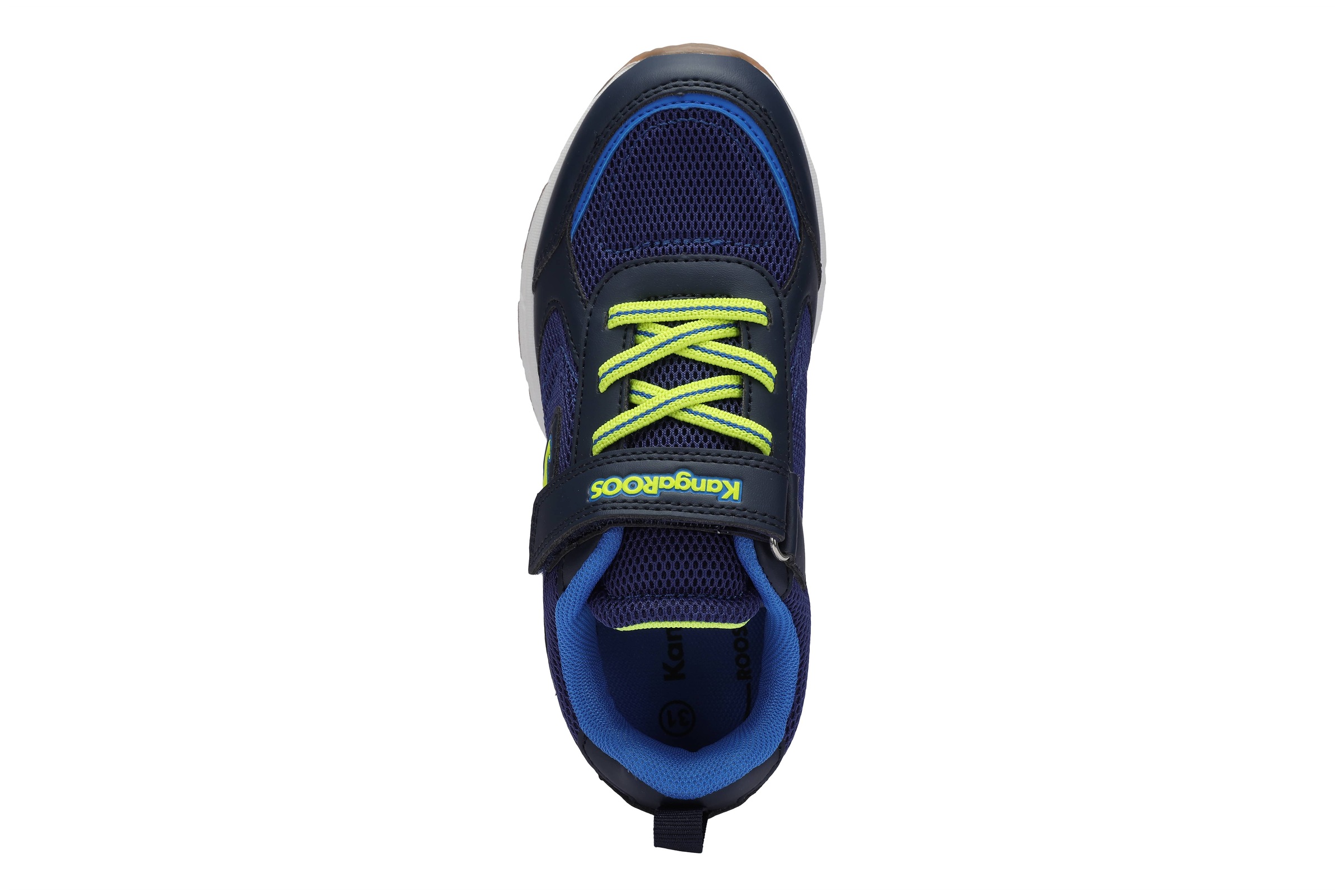 Sneaker KANGAROOS "K-NI CHINO EV", Mädchen, Gr. 31, dk navy, neon gelb, Mesh, Synthetik, Schuhe Sneaker 3
