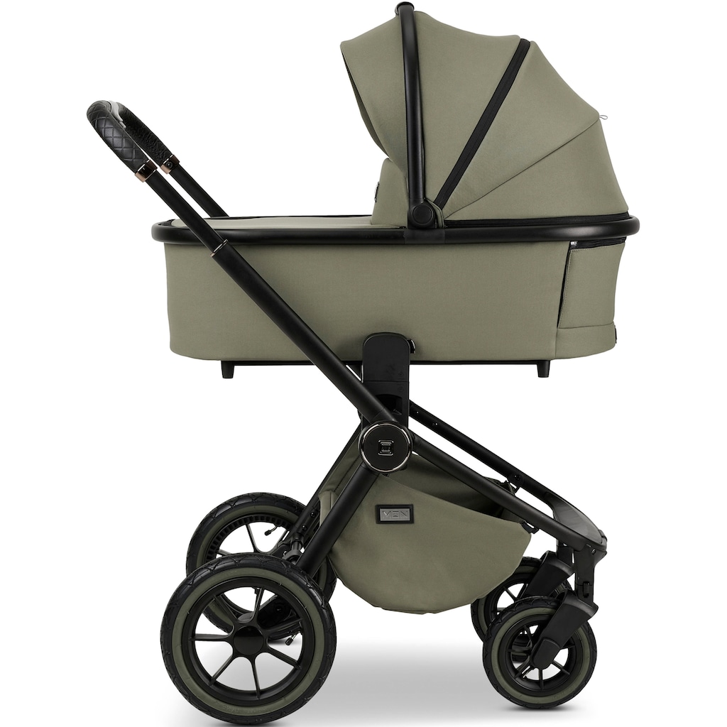 Moon Kombi-Kinderwagen »Resea+, moss green/black melange«