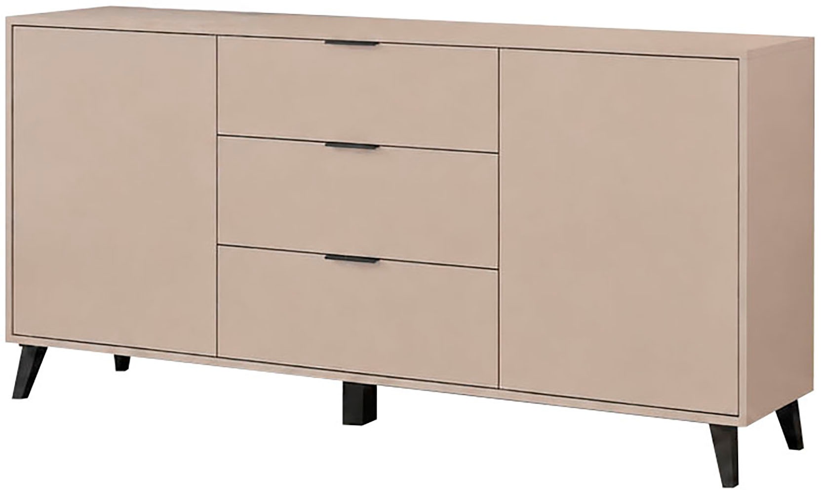 OTTO home Sideboard "OSLO – Modernes Stauraummöbel mit Schubladen und Schrankfächern" Verstellbare Böden, praktische Griffe und hohe Füße vereint