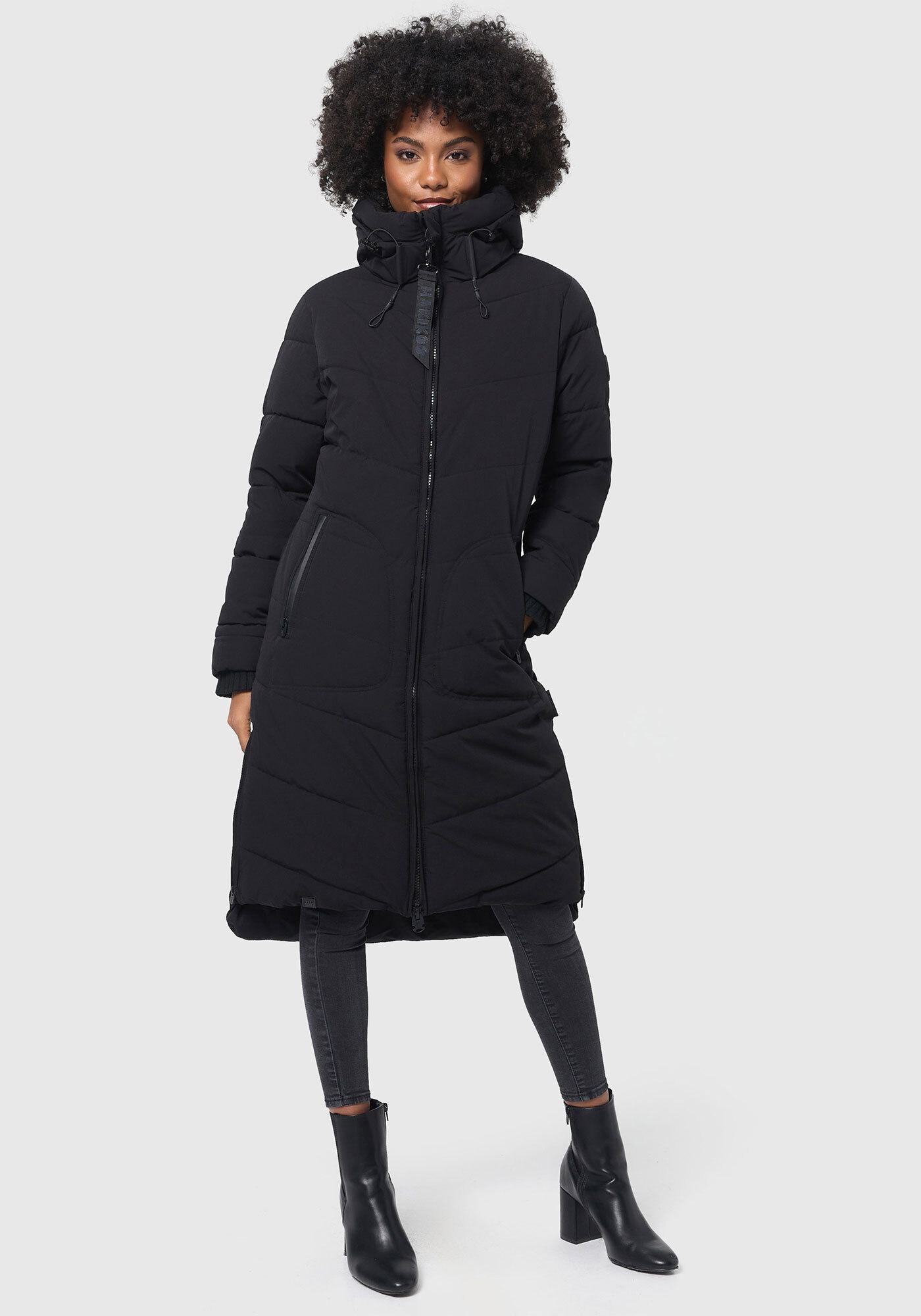 Marikoo Winterjacke "Benikoo" mit Kapuze langer Winter Mantel gesteppt