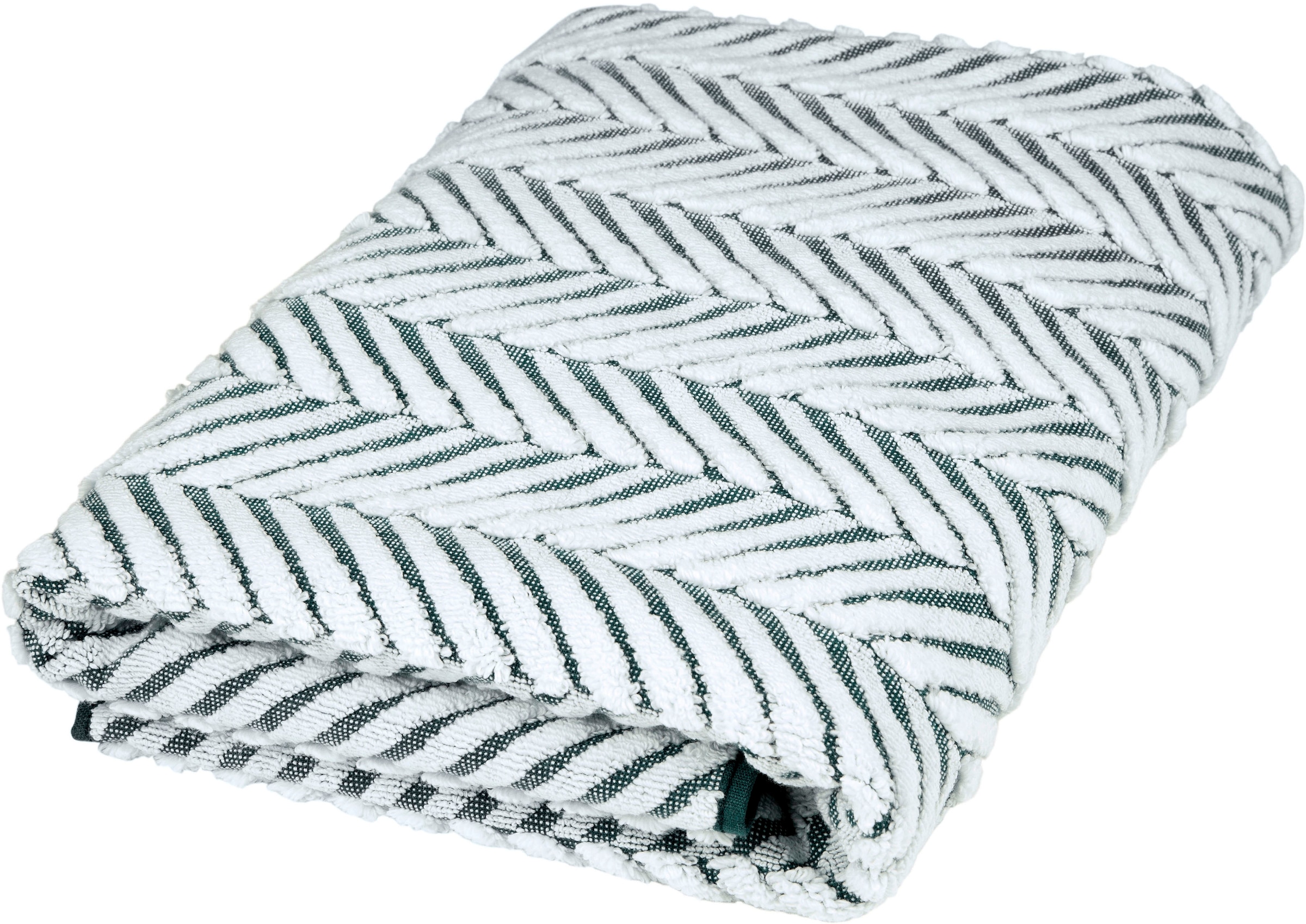 Duschtuch ROSS, B:75cm L:140cm, grün, Frottier, Obermaterial: 100% Baumwolle, Handtücher, "Sensual 9002", im Zopfmusterstil