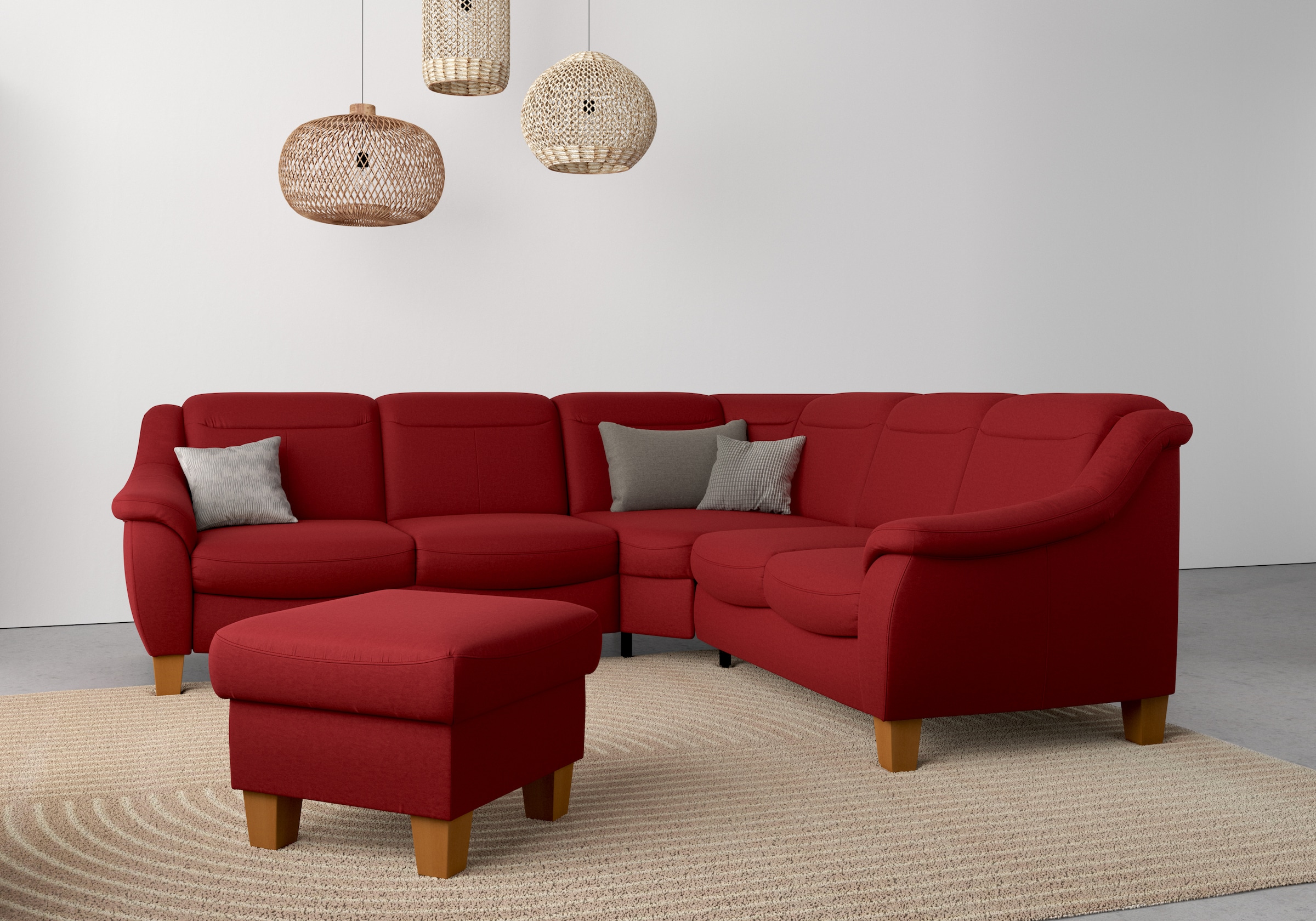 Home affaire Ecksofa »Caldera L-Form«, Federkern, wahlweise mit Kopfteilverstellung, Bettfunktion, Bettkasten