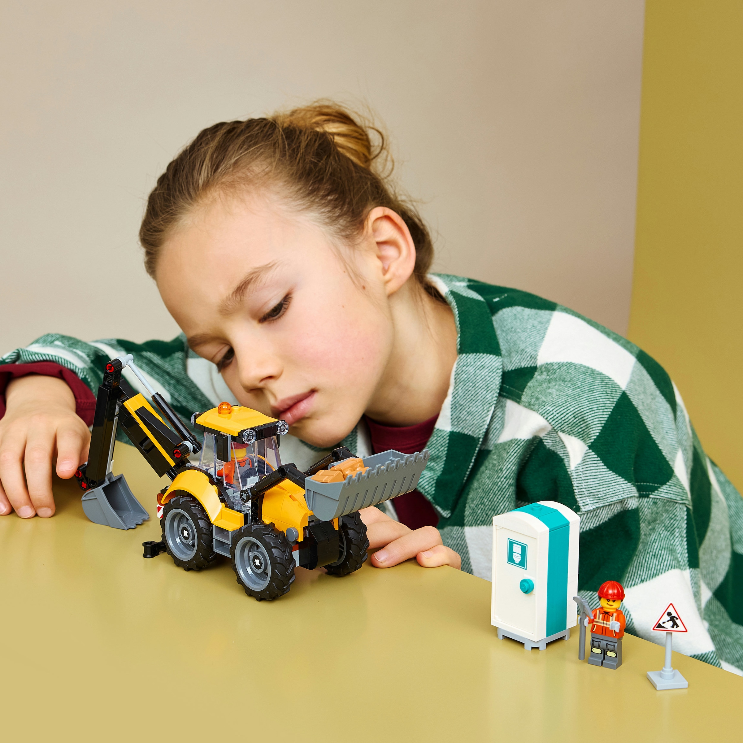 LEGO® Konstruktionsspielsteine »Gelber Baggerlader (60480), LEGO City« Made in Europe