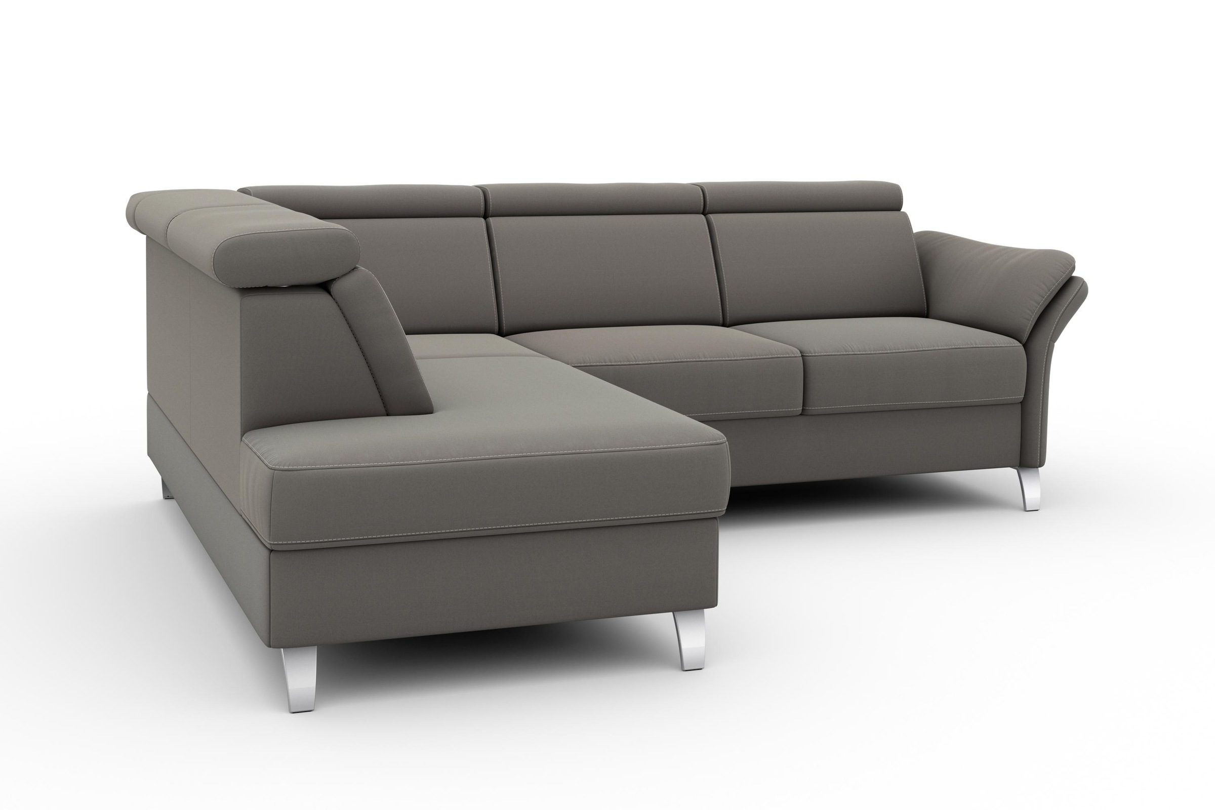 sit&more Ecksofa »Vincenzo L-Form«, inklusive Kopfteilverstellung, wahlweise mit Bettfunktion, Bettkasten