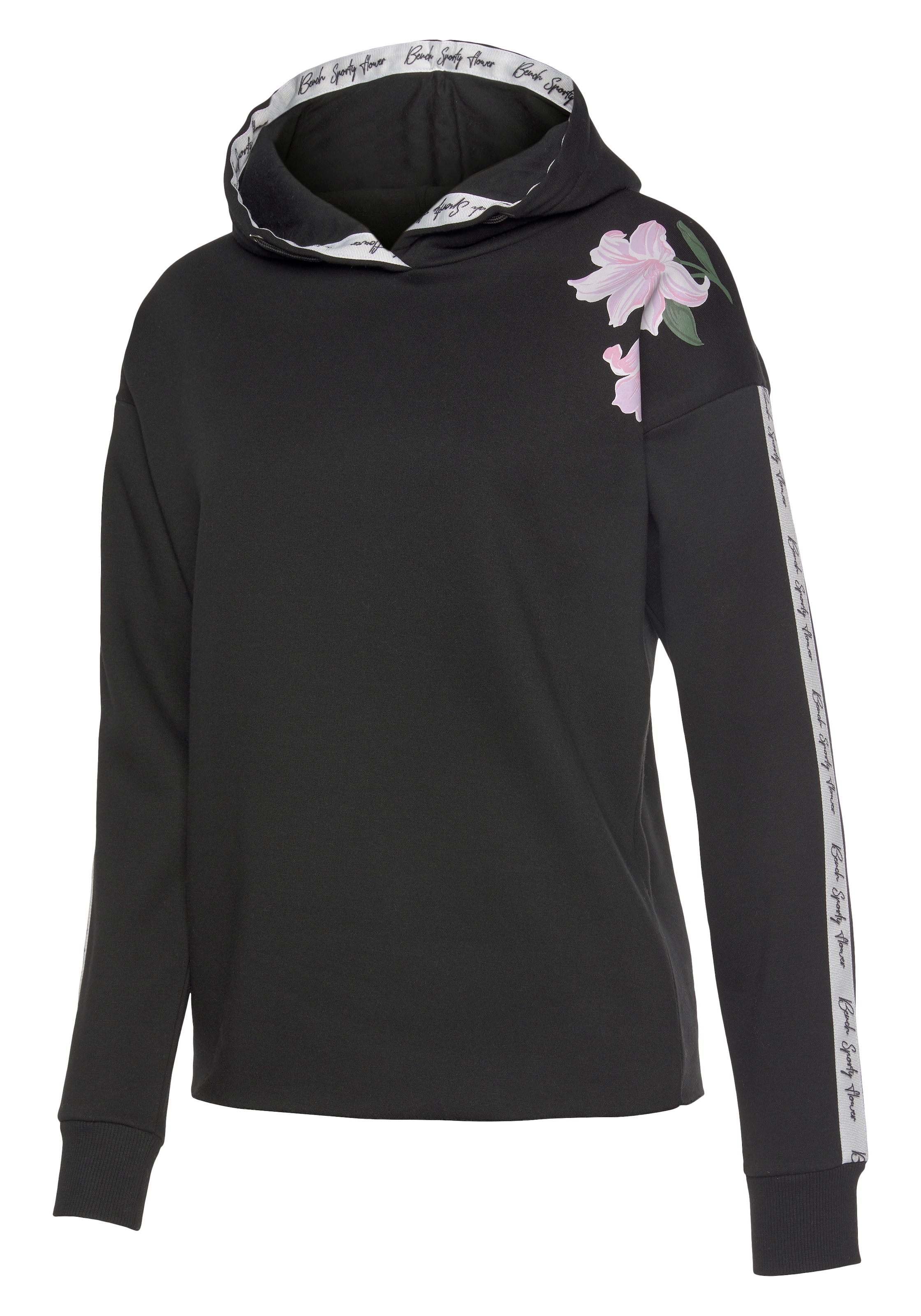 Bench. Hoodie, mit bedrucktem Tape und Blumenprint für bestellen | BAUR