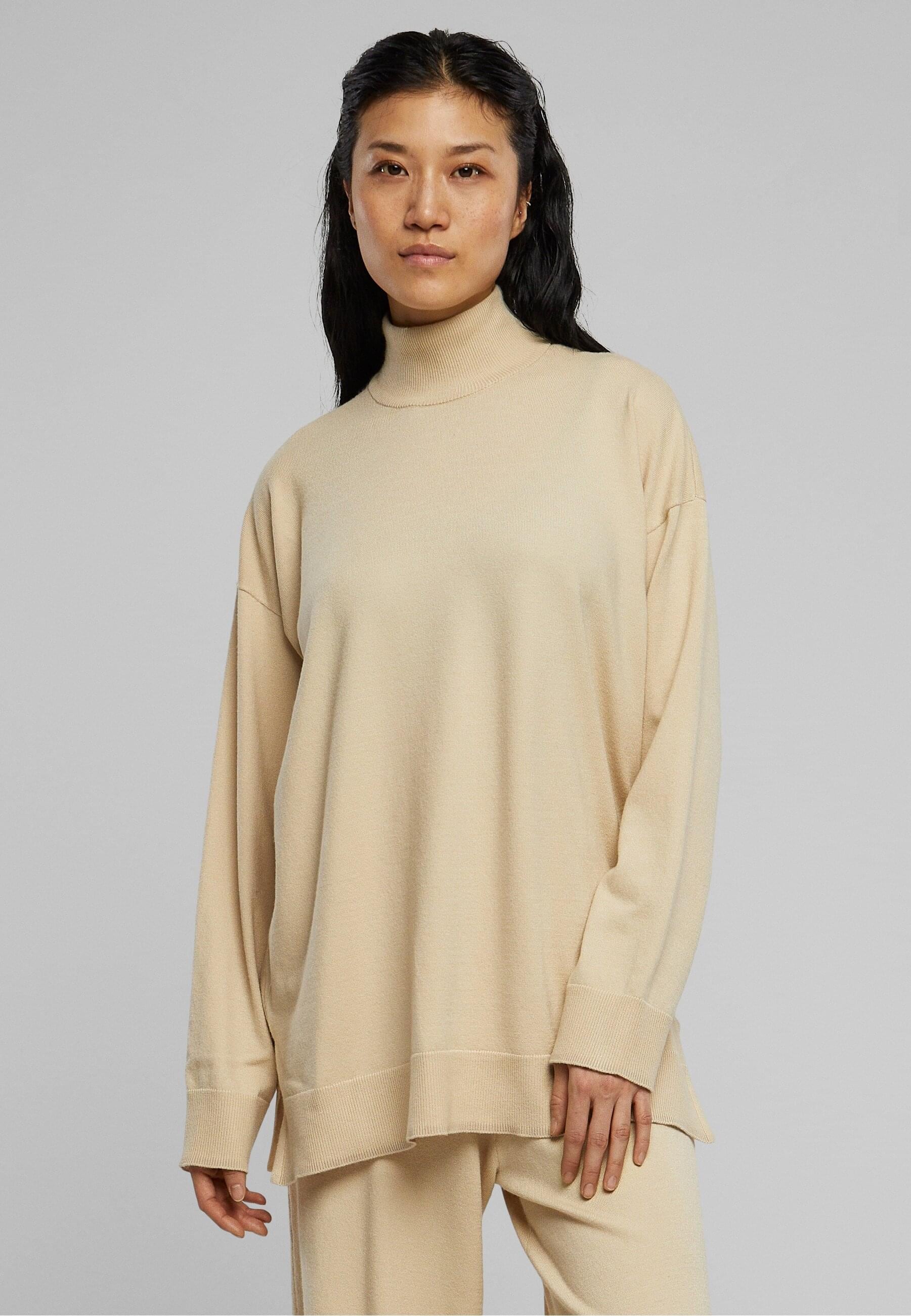 URBAN CLASSICS Rundhalspullover »Urban Classics Damen Ladies Knitted Eco Viscose Sweater«, (1 tlg.)
