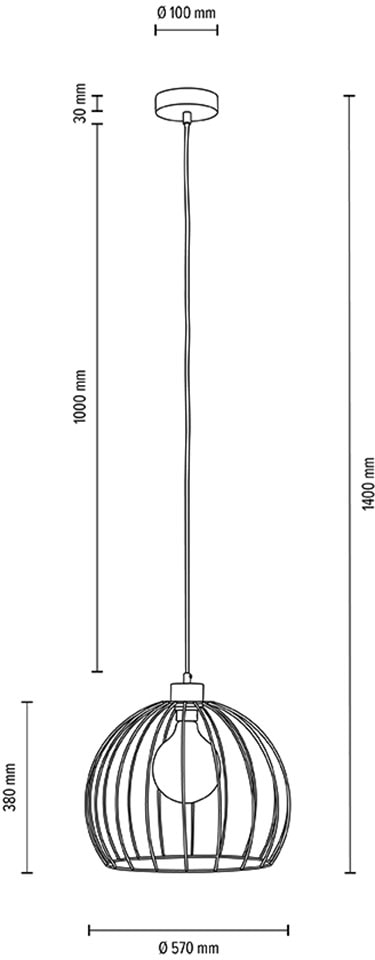 BRITOP LIGHTING Pendelleuchte »Coop«, 1 flammig, Leuchtmittel E27 | ohne Leuchtmittel-Leuchtmittel wechselbar, Dekorative Leuchte aus Metall, passende LM E27 / exkl., Made in Europe