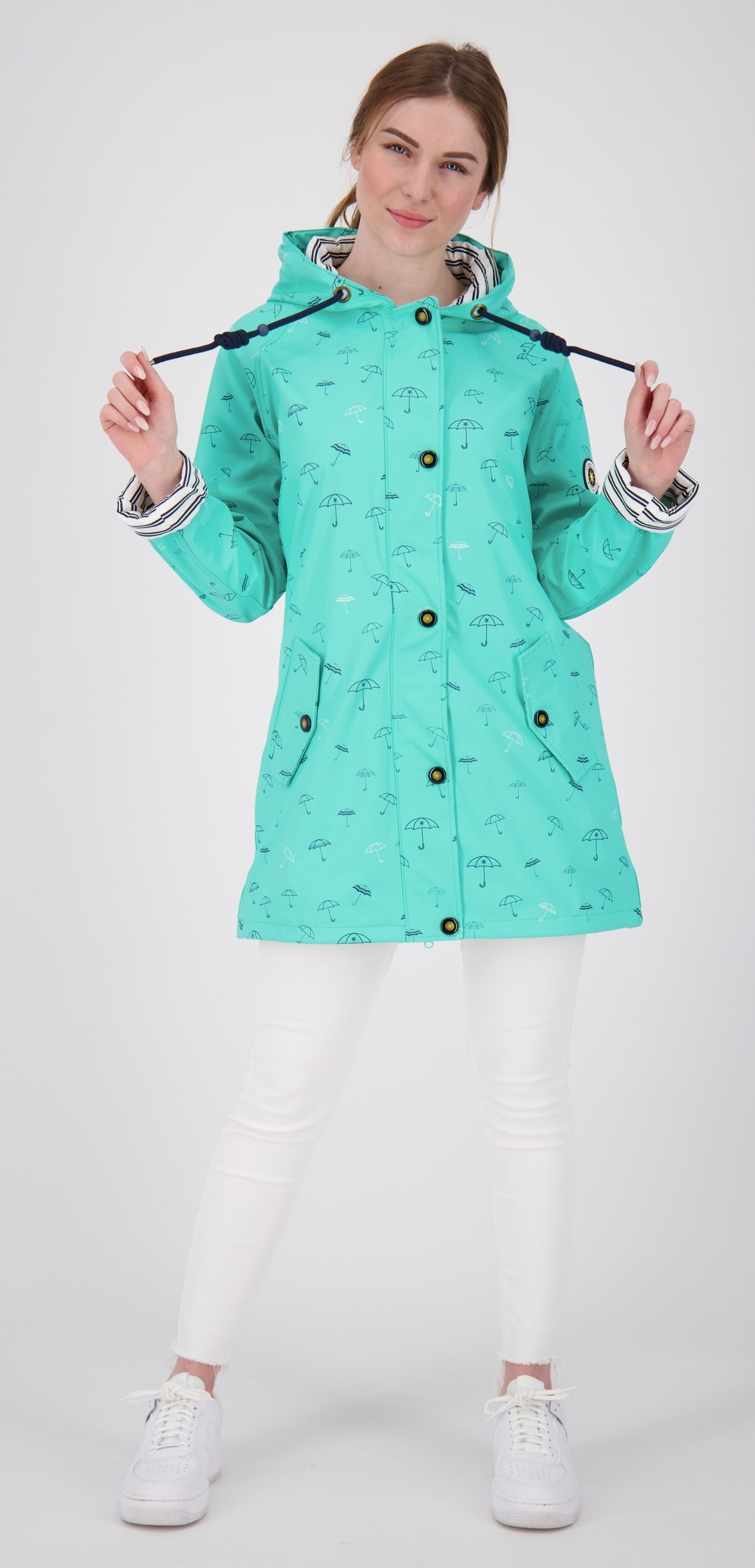 ankerglut Regenjacke »Friesennerz #ankerglutbucht Regenmantel, Longjacket« mit Kapuze auch in Großen Größen erhältlich