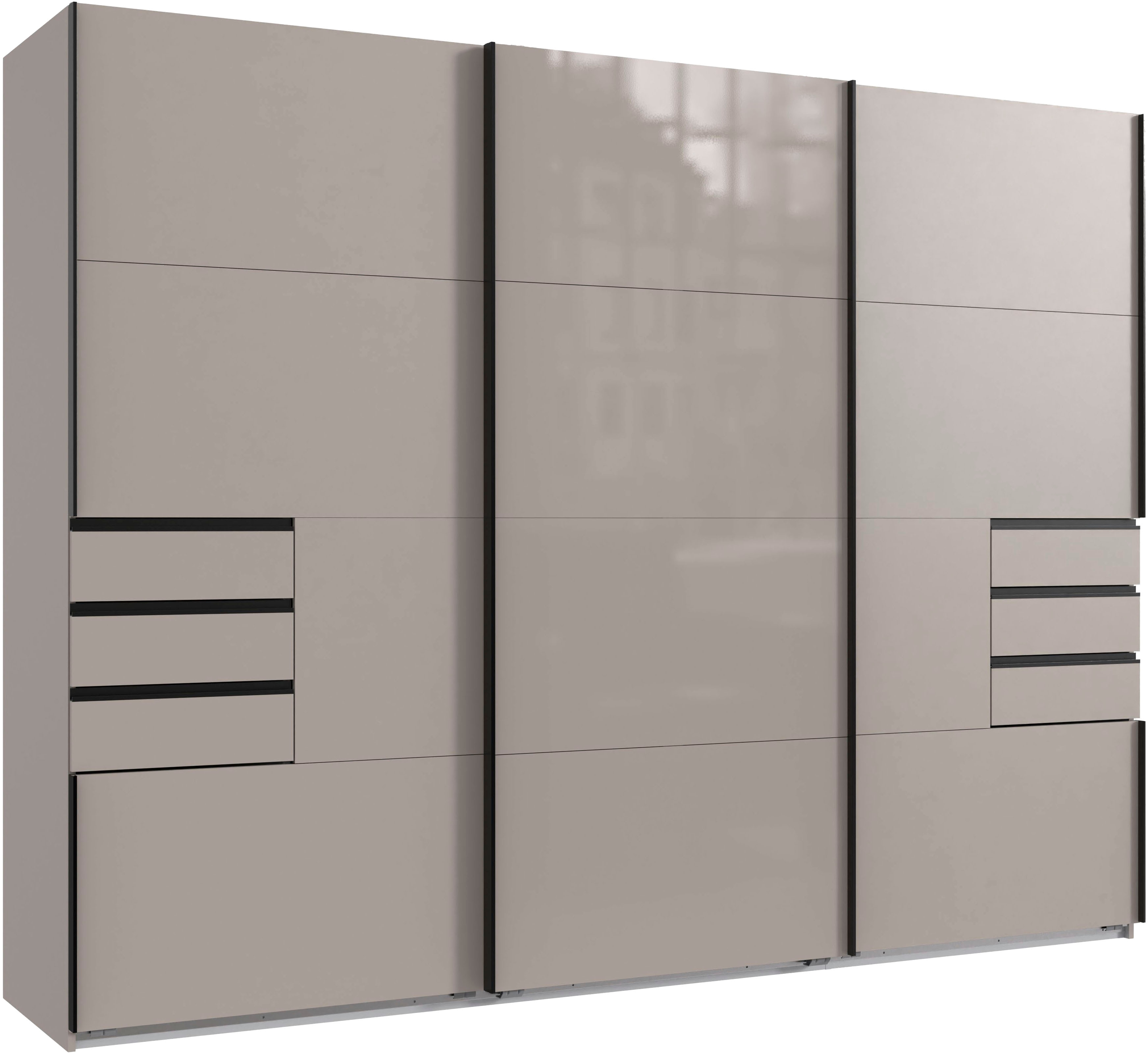 Wimex Schwebetürenschrank "Schwebetürenschrank Saigon" mit Glaselementen, 3 Türen, 270cm breit