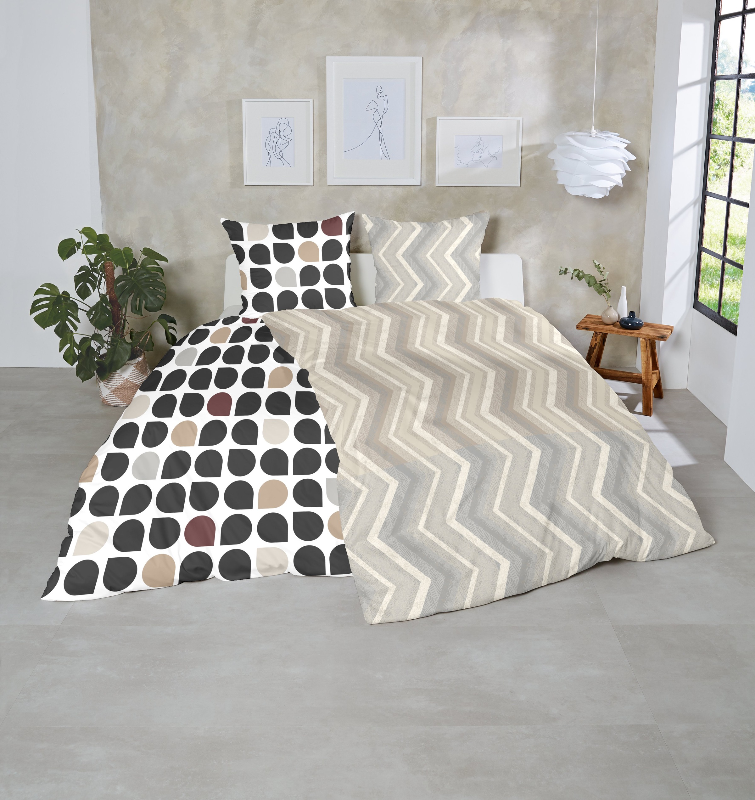 Primera Bettwäsche "Mako-Satin -Bettwäsche Jacquard" 2 Stk. tlg. mit klassi günstig online kaufen