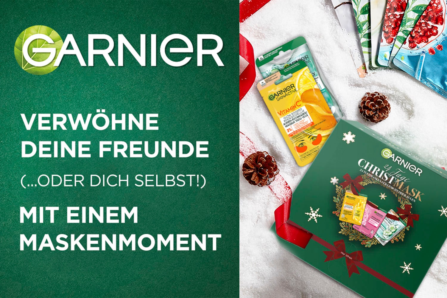 GARNIER Kosmetik-Adventskalender »Garnier Tuchmasken 24er Adventskalender« ab 13 Jahren mit Hyaluron, entspannend