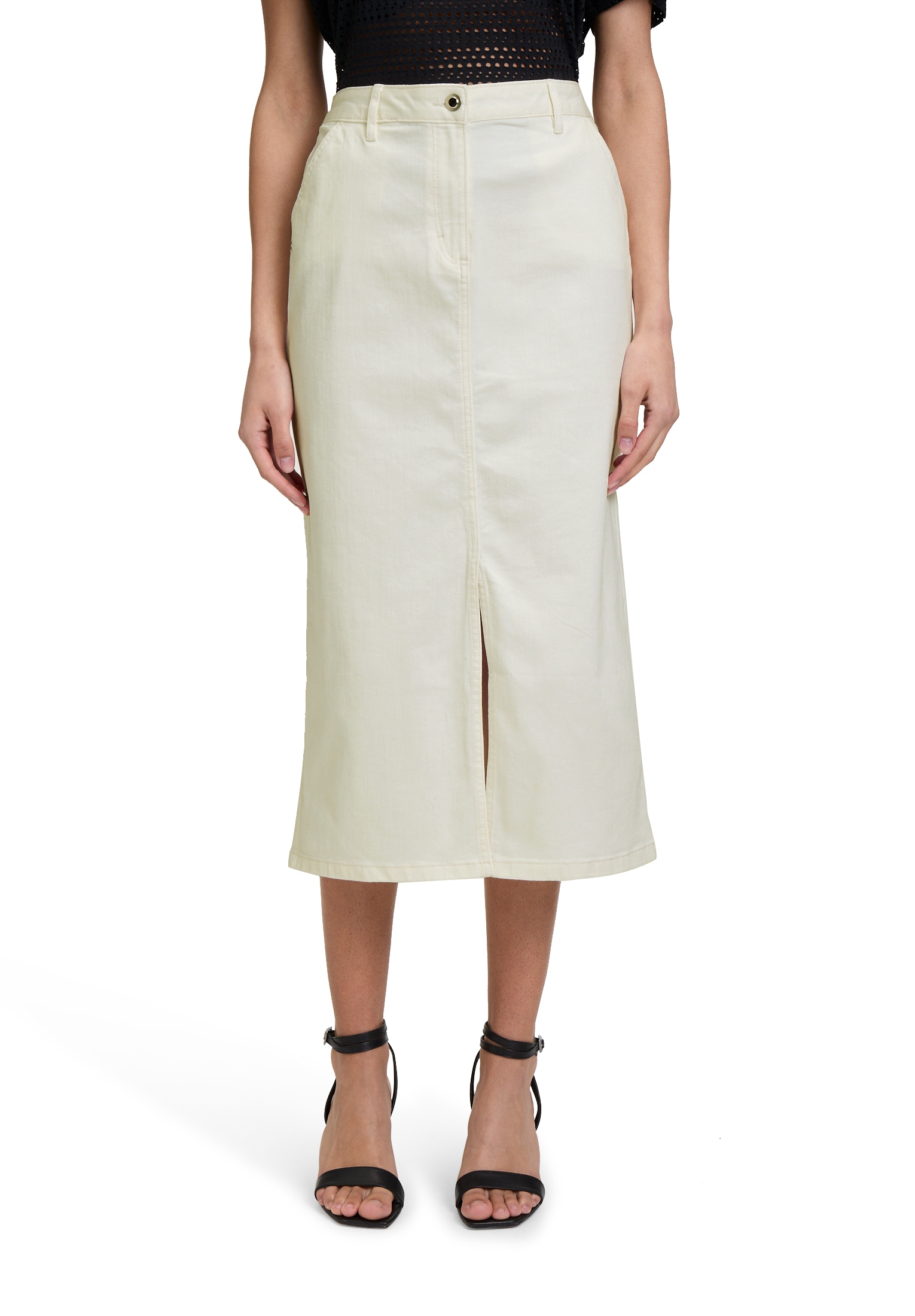 Betty Barclay Midirock "Betty Barclay Damen Jeansrock mit Waschung", Form günstig online kaufen