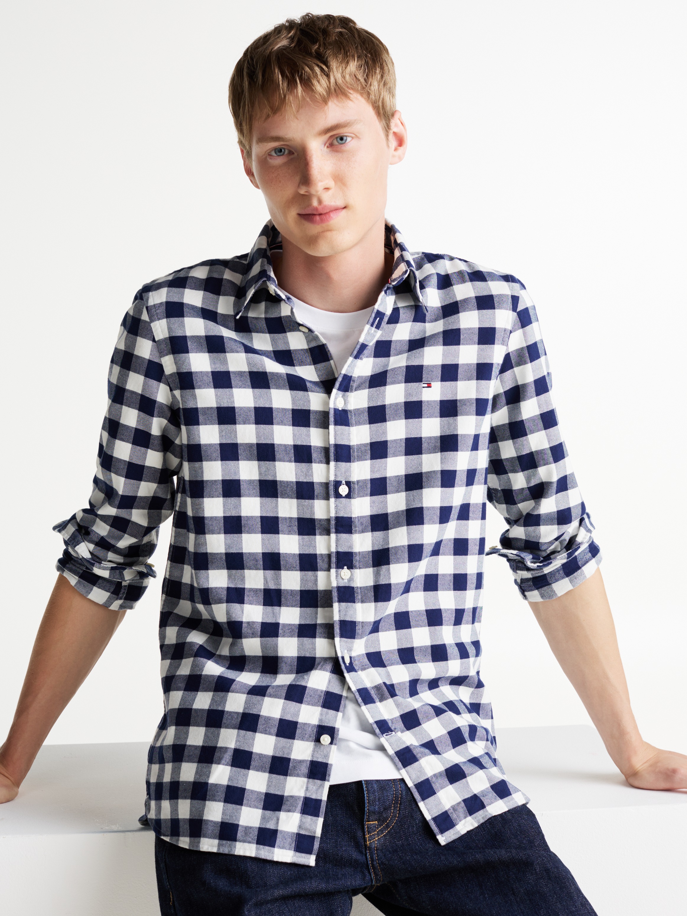 Tommy Hilfiger Langarmhemd »BRUSHED GINGHAM SF SHIRT«, modisch kariert
