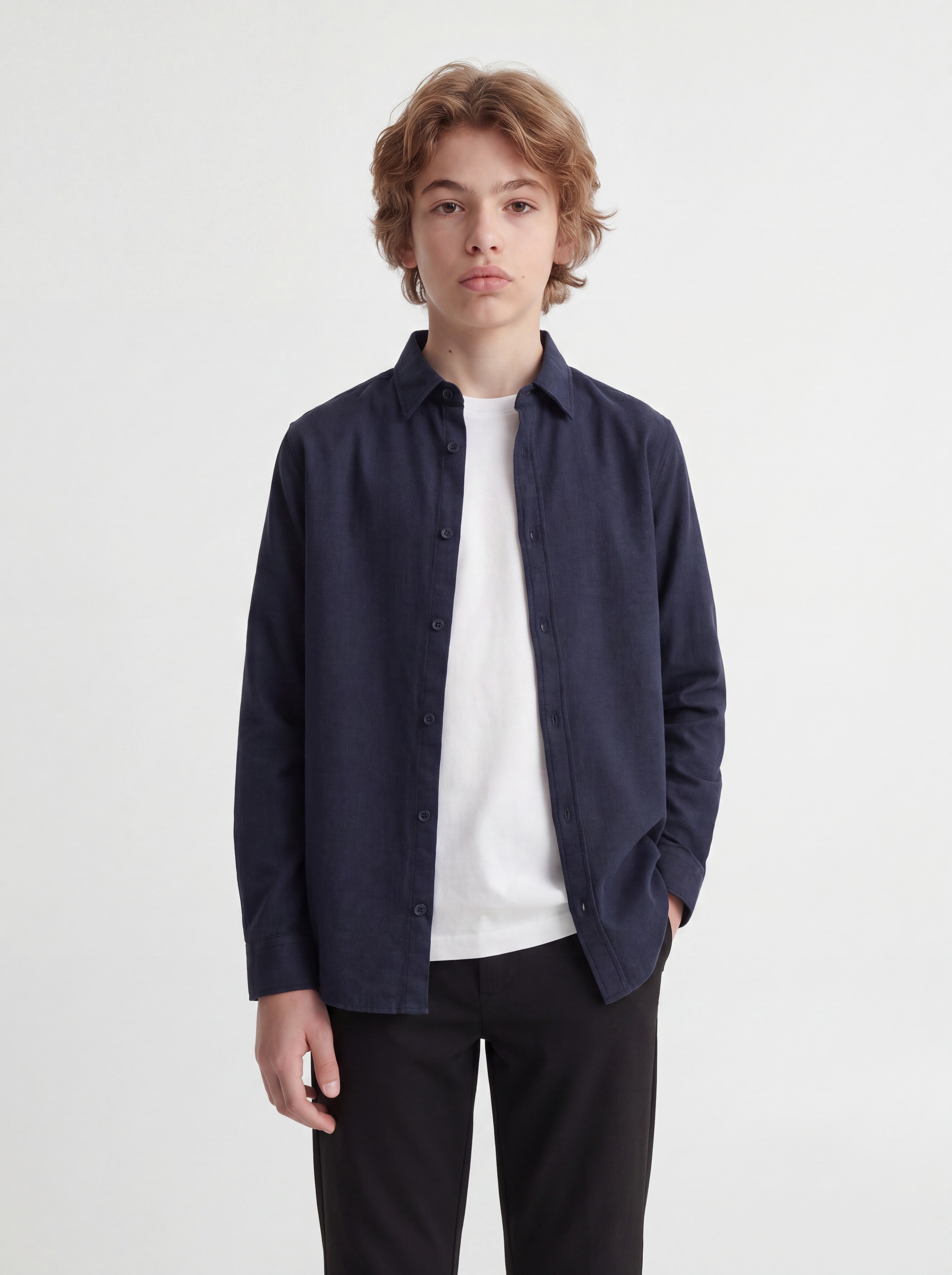 Jack & Jones Junior Langarmhemd »JJEFIELD MELANGE SHIRT LS JNR« Baumwolle, regular fit