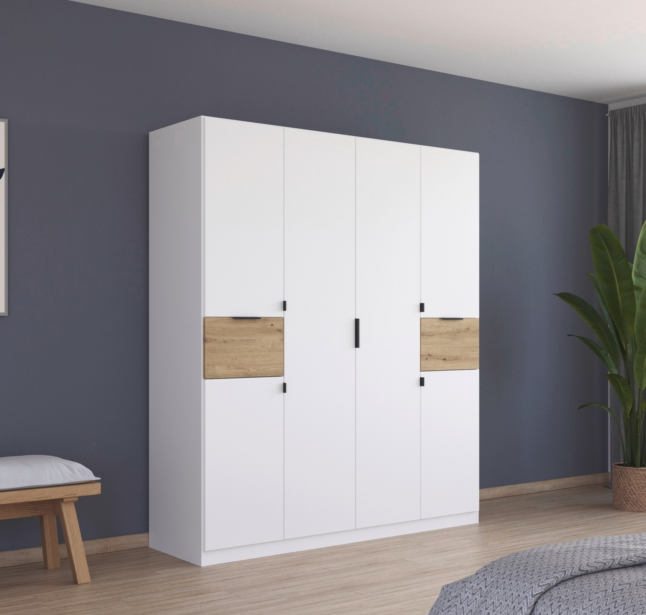 rauch Drehtürenschrank »Kleiderschrank Schrank Garderobe Wäscheschrank TICAO«, (Schubladen in der Höhe variabel positionierbar), mit 2 geräumigen Schubladen, viel Stauraum MADE IN GERMANY