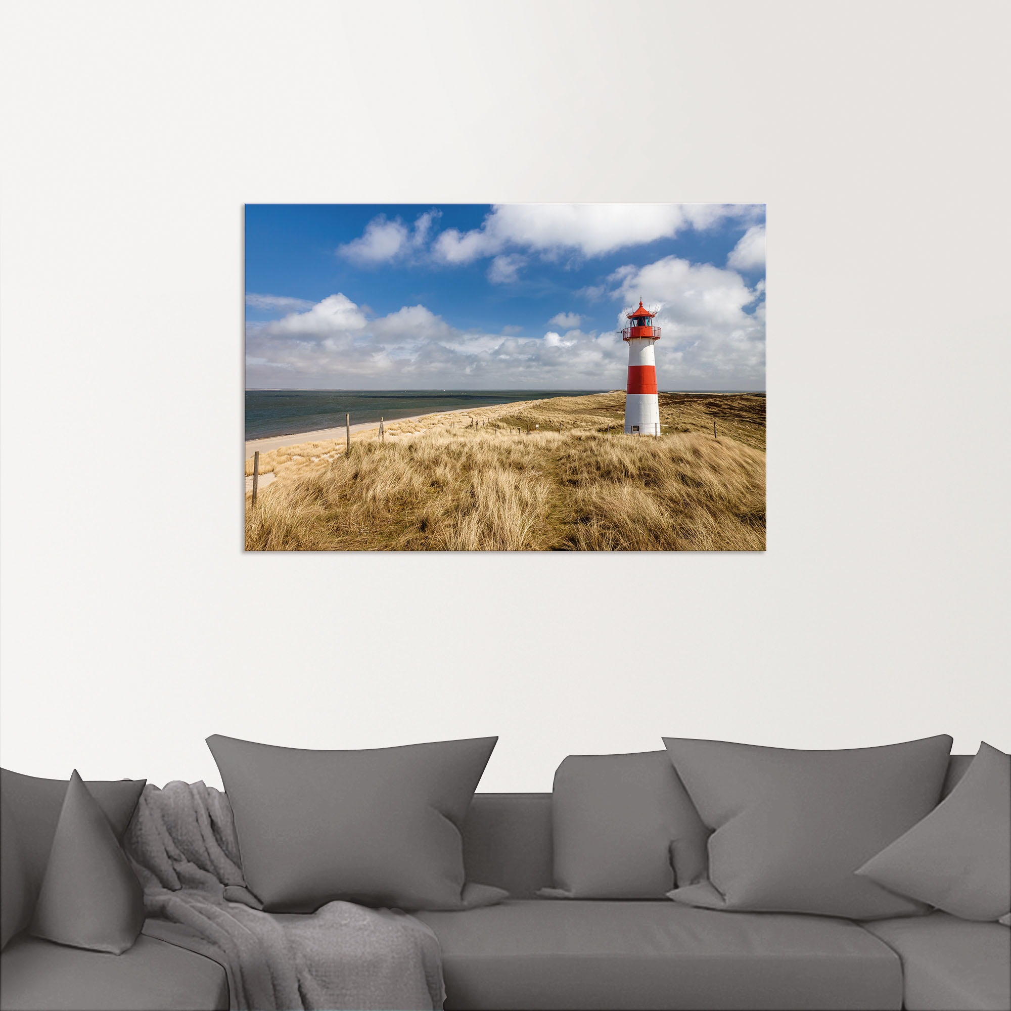 Artland Wandbild »Leuchtturm List-Ost auf Sylt Deutschland«, Gebäude, (1 St.), als Alubild, Leinwandbild, Wandaufkleber oder Poster in versch. Größen