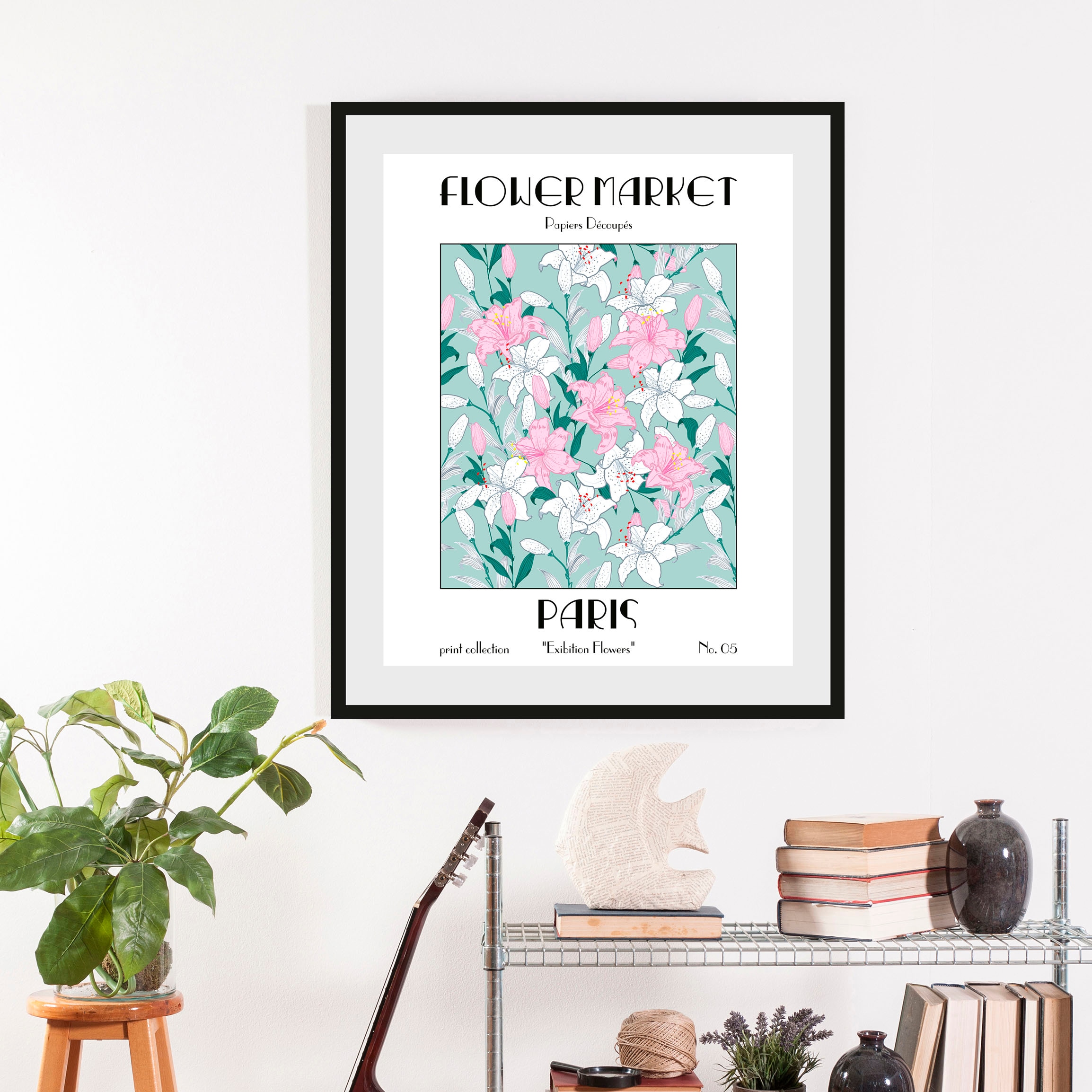 Bild »Flowermarket«, Blumen, (1 St.), gerahmt