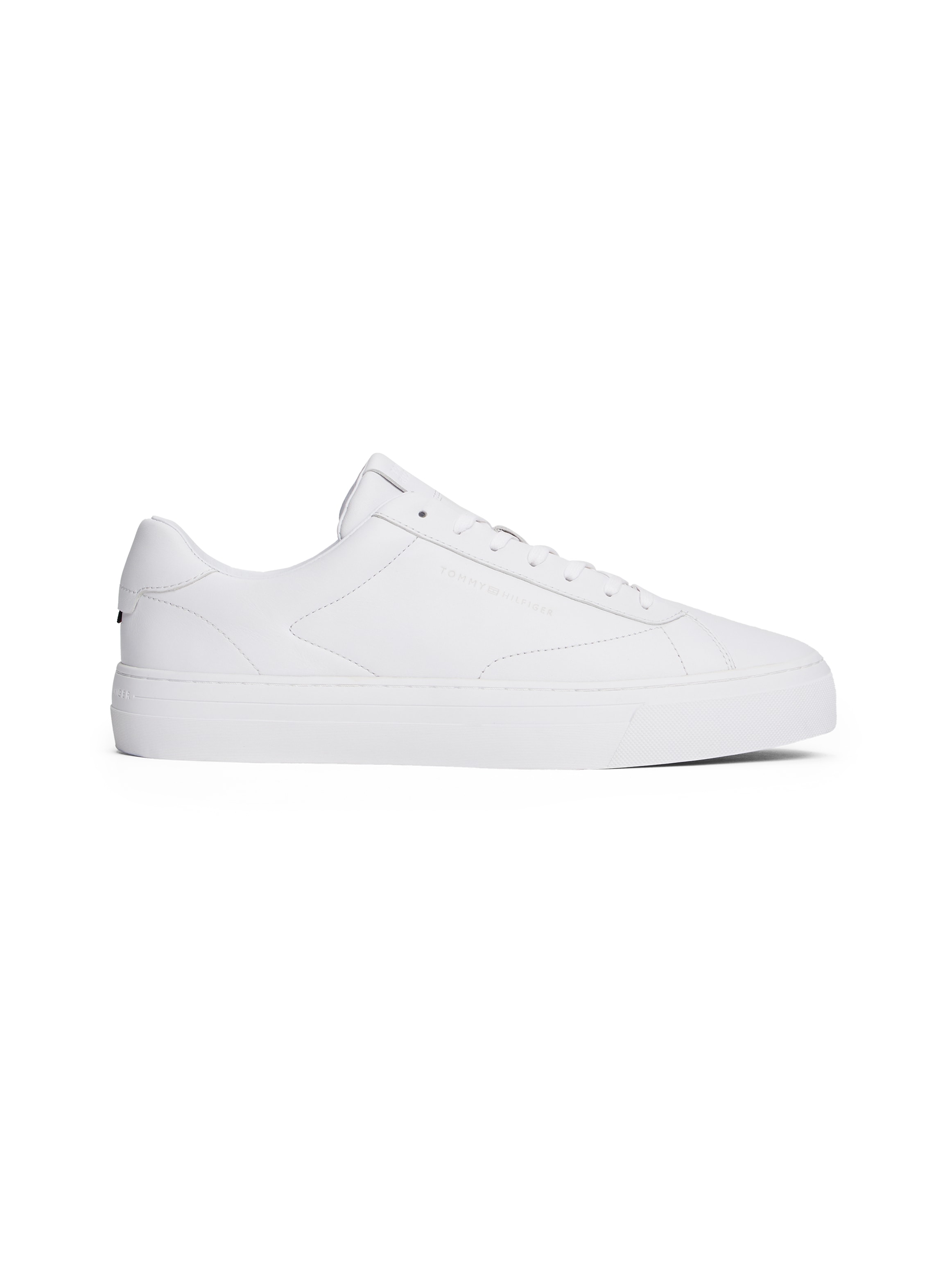 Tommy Hilfiger Sneaker »PREMIUM DRESS CUPSOLE LTH«  , Freizeitschuh, Halbschuh, Schnürer mit Flaggen-Emblem an der Ferse