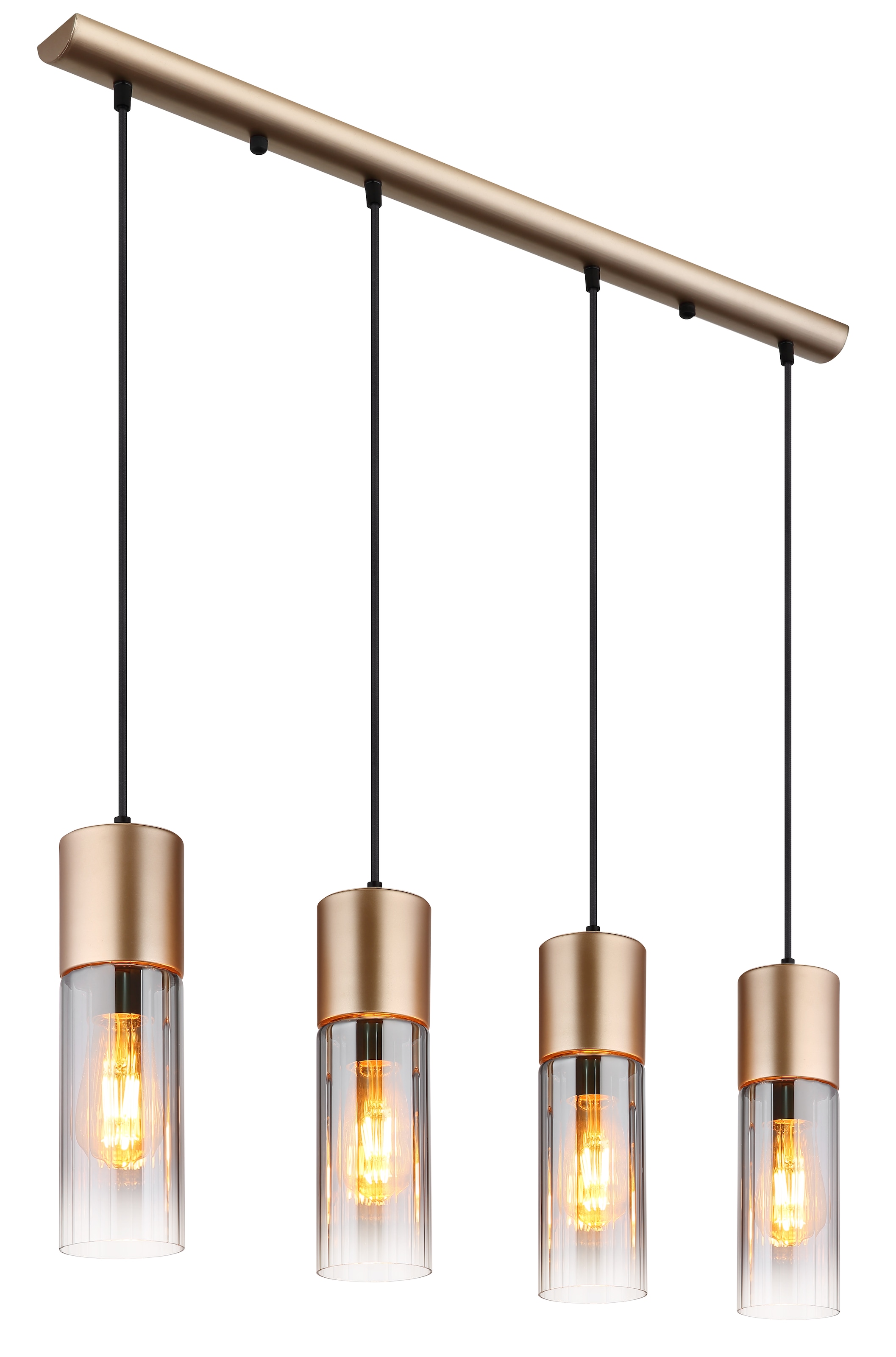 GLOBO LIGHTING Hängeleuchte »ANNIKA« E27 1 Stk. Hängeleuchte Cappuccino, Rauchglas, klar verlaufend, E27