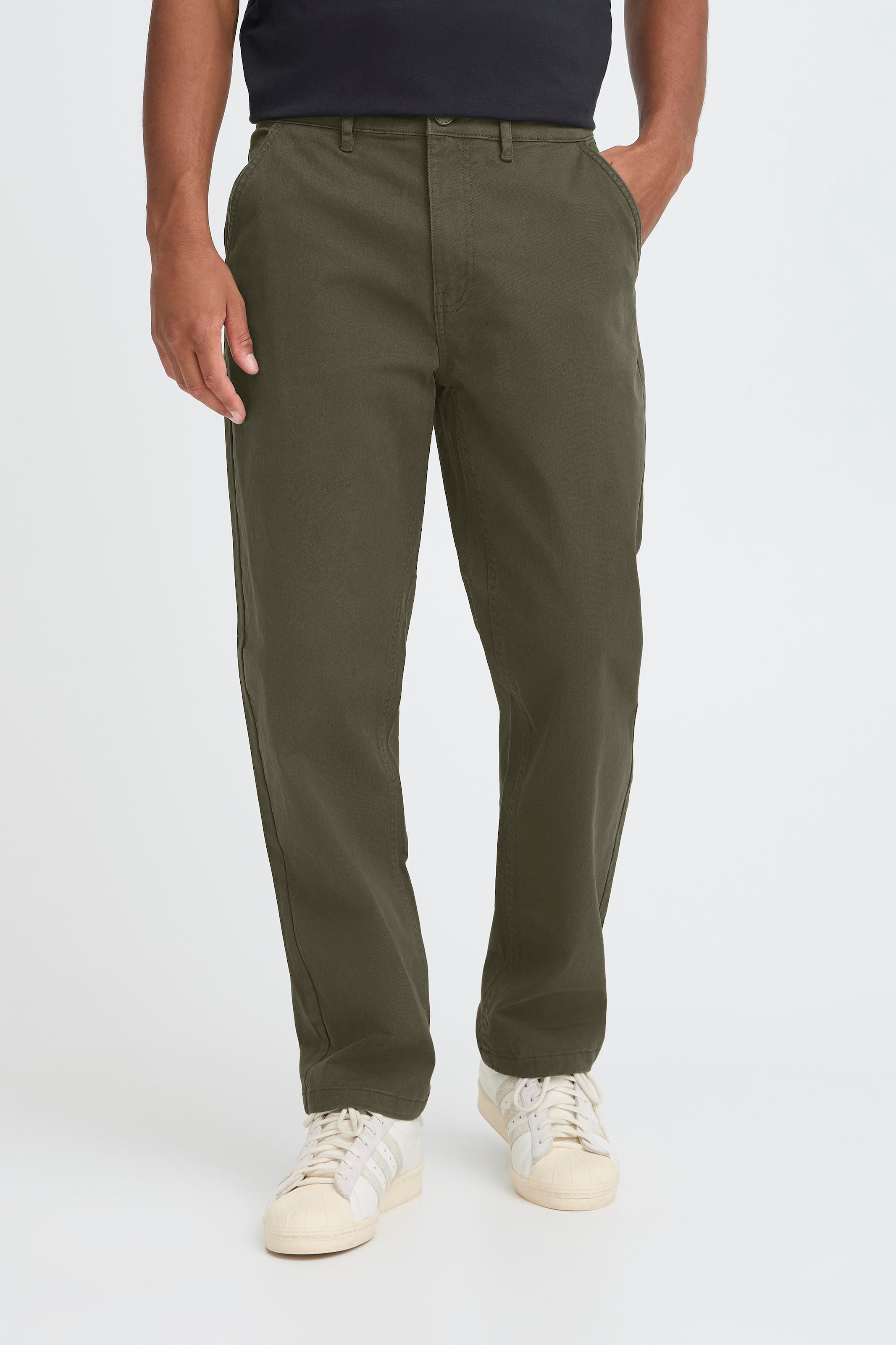 Blend Chinohose "BHNATAN WIDE LEG CHINO" mit Baumwollmischung, Relaxed Fit, knöchellang