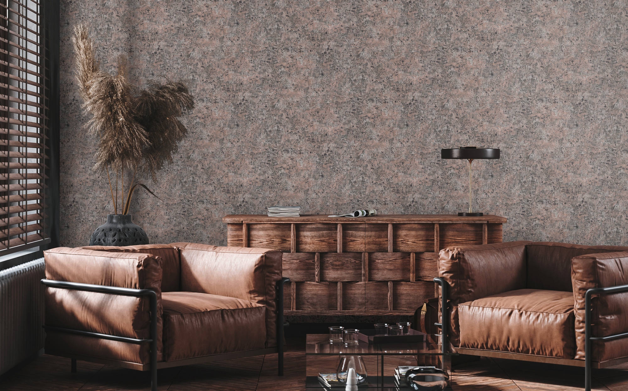 living walls Vliestapete »Metropolitan Stories. Travel Styles. Metallic-Tapete«, metallic-Metall-Effekte-gemustert, Grobe Struktur-Tapete Putzoptik Designtapete Hochwertig Tapeten Flur