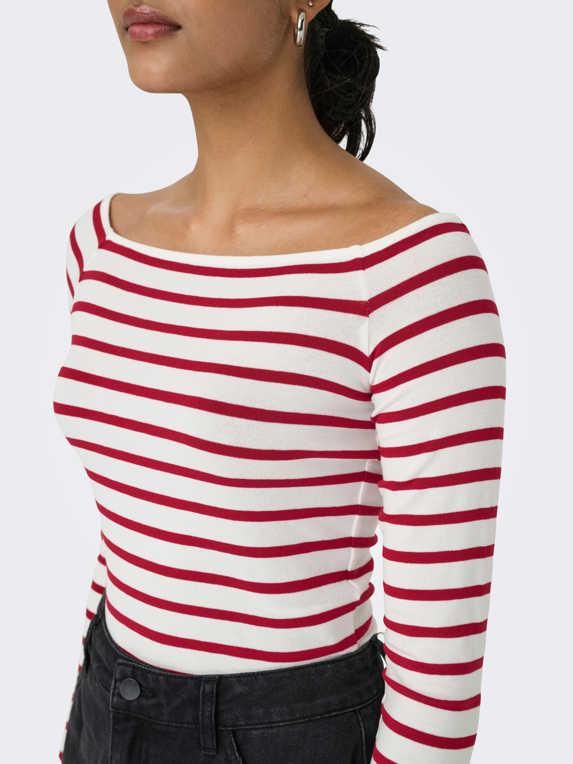 ONLY Langarmshirt »ONLGLAMOUR L/S BOAT NECK TOP BOX CC JRS«