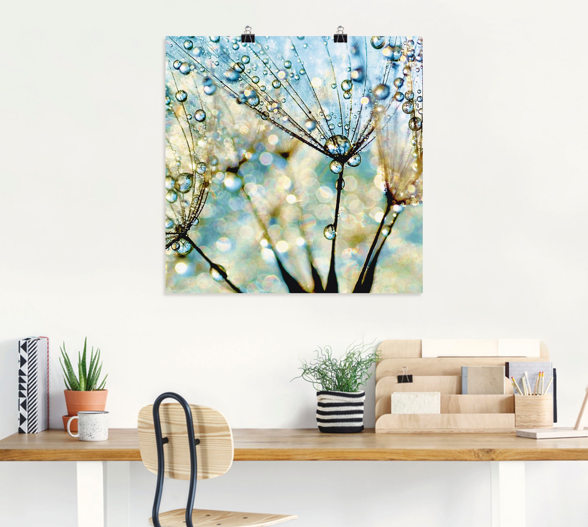 Artland Wandbild »Pusteblume Blaue Diamanten«, Blumen, (1 St.), als Alubild, Outdoorbild, Leinwandbild, Poster, Wandaufkleber