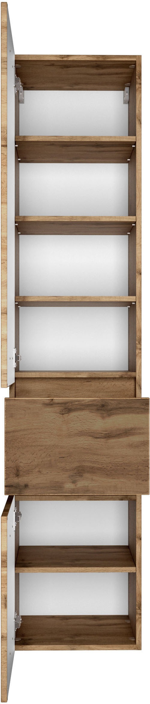 welltime Badmöbel-Set »Welltime Möbel Baabe Waschtisch-Set 3tlg. oder 5tlg.«, (3 St.), gedämpfte Scharniere und Softclose-Funktion, inklusive LED-Beleuchtung