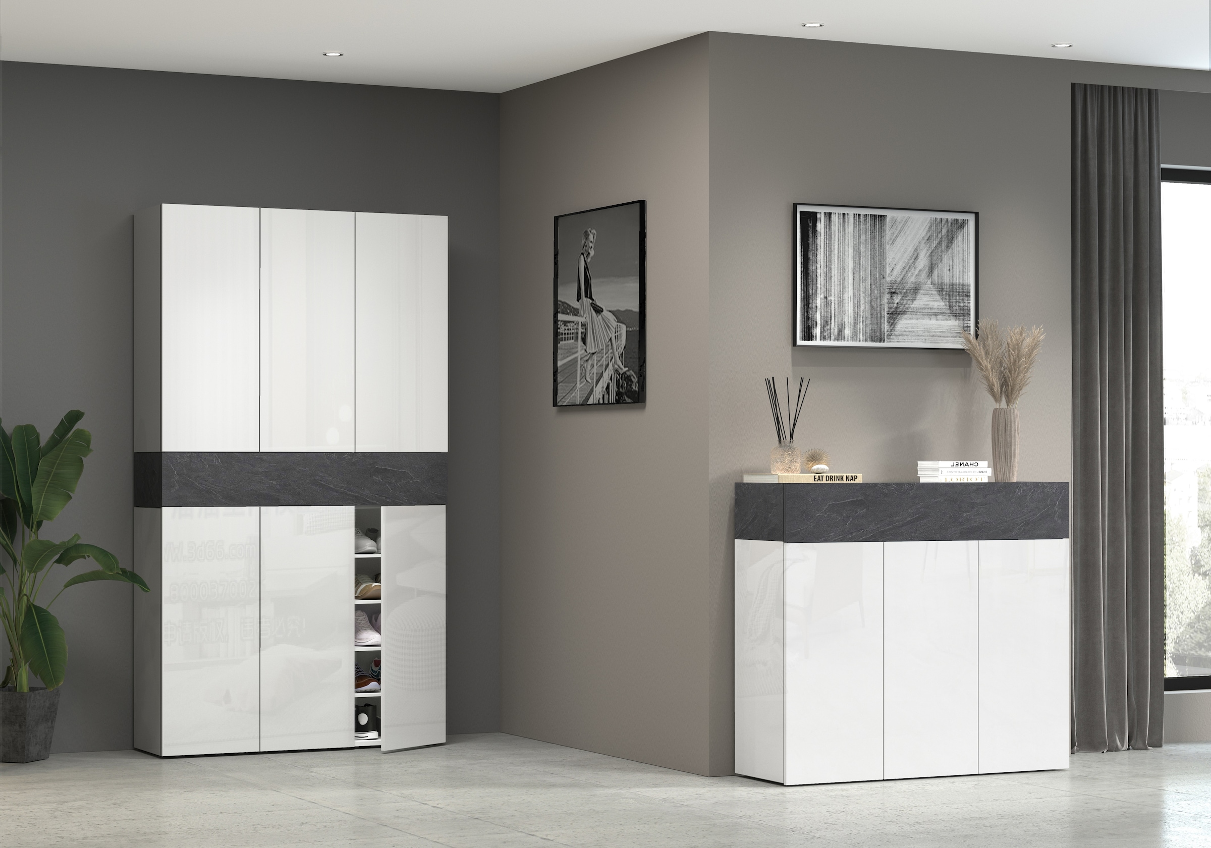 INOSIGN Schuhschrank »Savona«, Höhe 200cm, 12 Einlegeböden, 21 Fächer