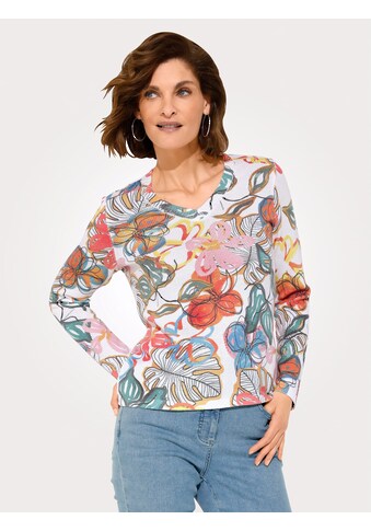 Mona V-Ausschnitt-Pullover, im floralen Dessin kaufen