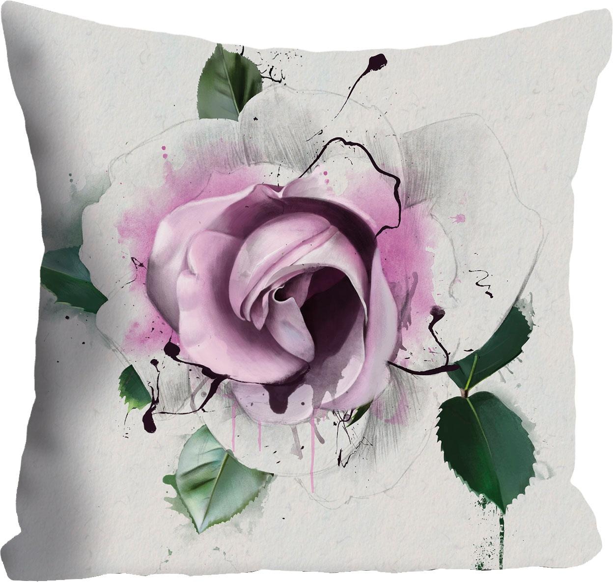 queence Dekokissen ""rosa Blüte"" Kissenhülle ohne Füllung, 1 Stück günstig online kaufen
