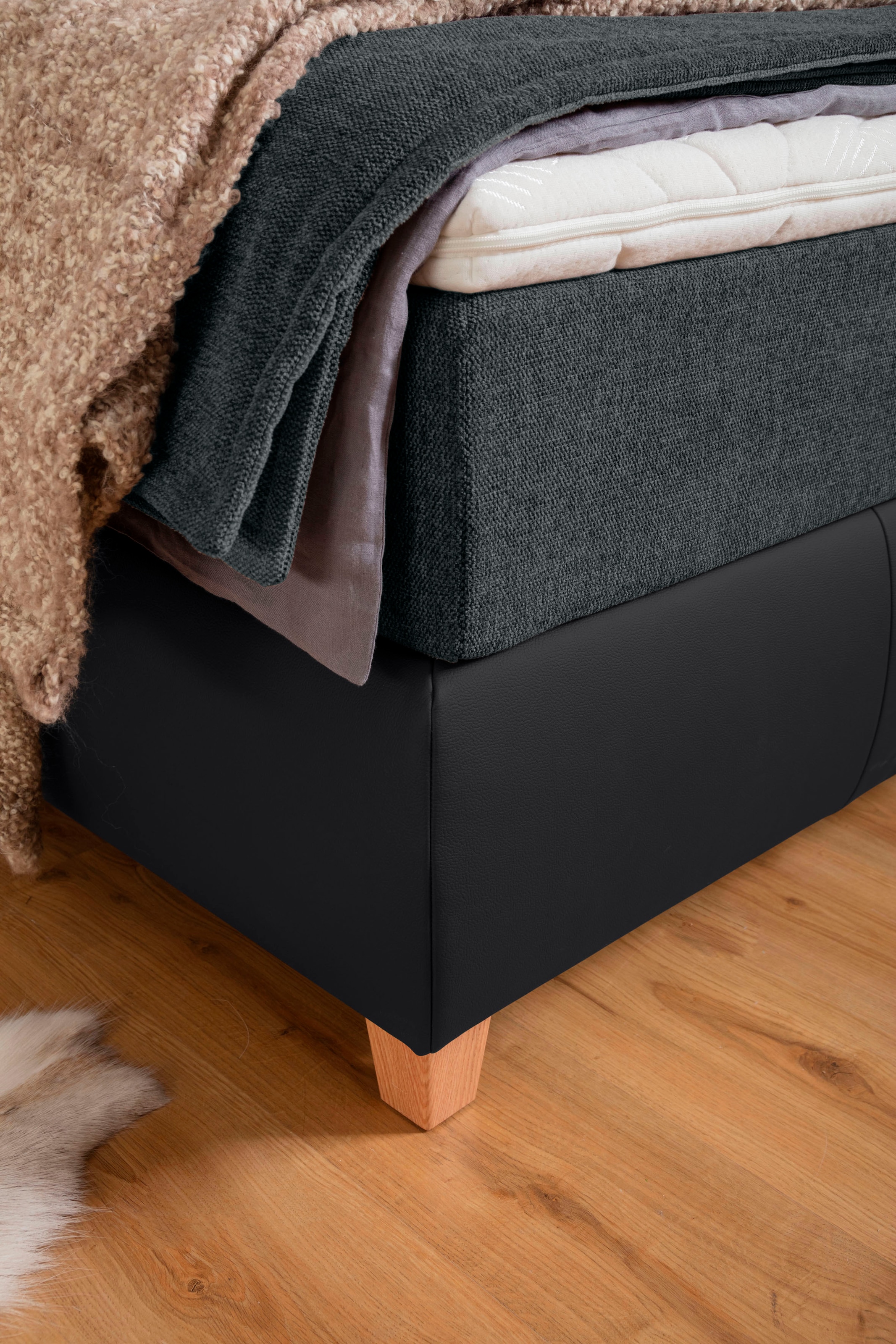 alina Boxspringbett »Luella«, ADA trendline Boxspringbett, inkl. Matratze und Viscoschaum-Topper