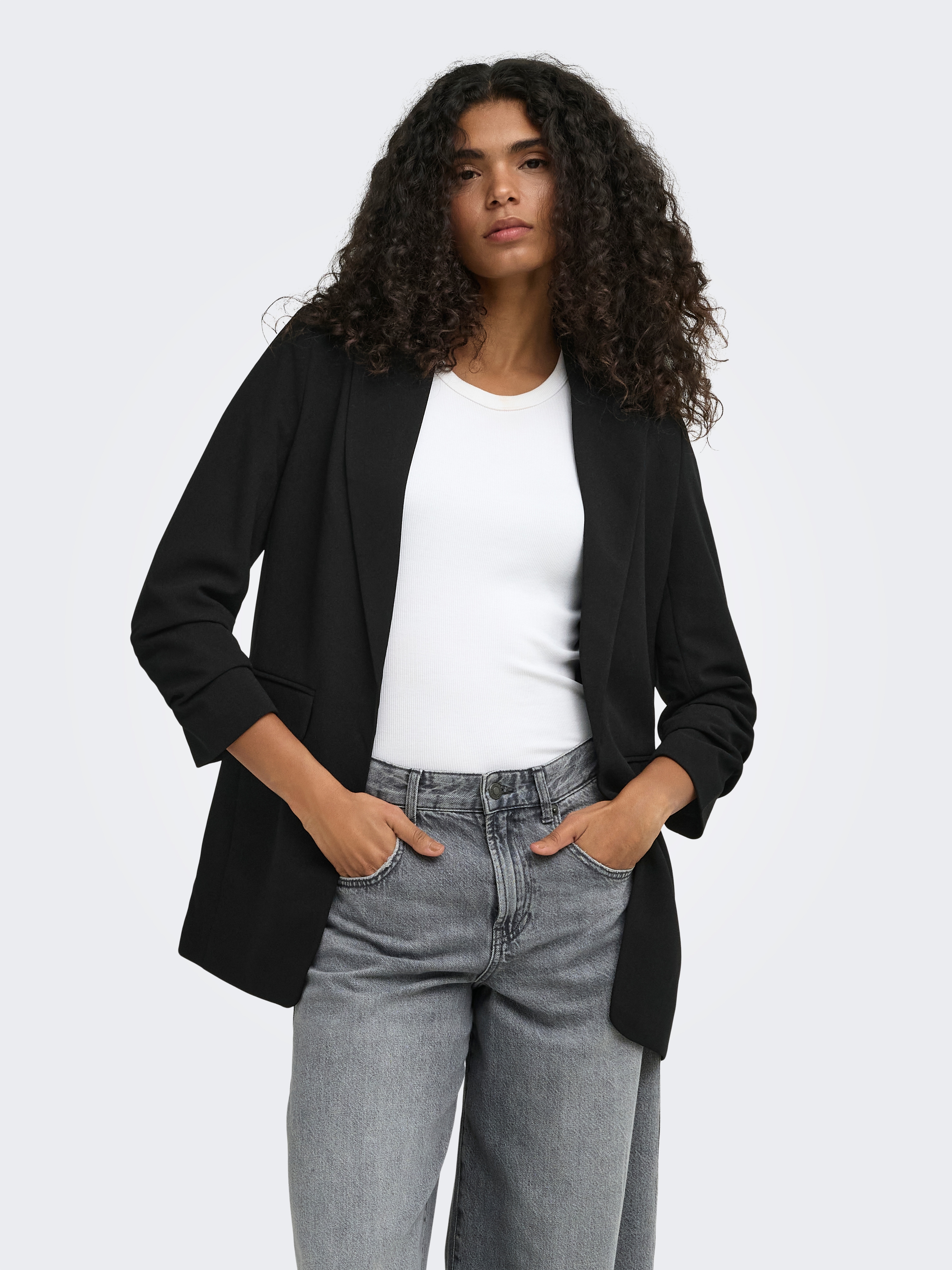 ONLY Longblazer "ONLKALINA 3/4 OPEN BLAZER CC TLR" Materialmix, loose fit