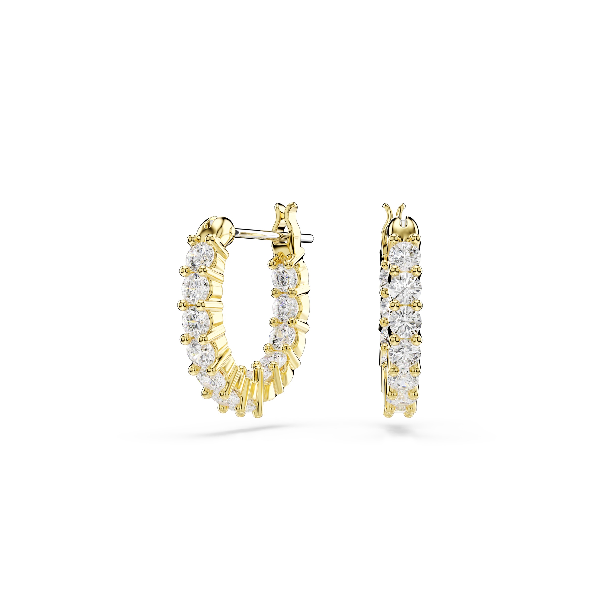 Paar Creolen SWAROVSKI "Schmuck Geschenk Matrix Tennis Vittore Ohrringe", gelb (gelbgoldfarben, metallfarben, kristallweiß, kristallweiß), Ohrringe, Damen, Metall, Swarovski Zirkonia (synth.)