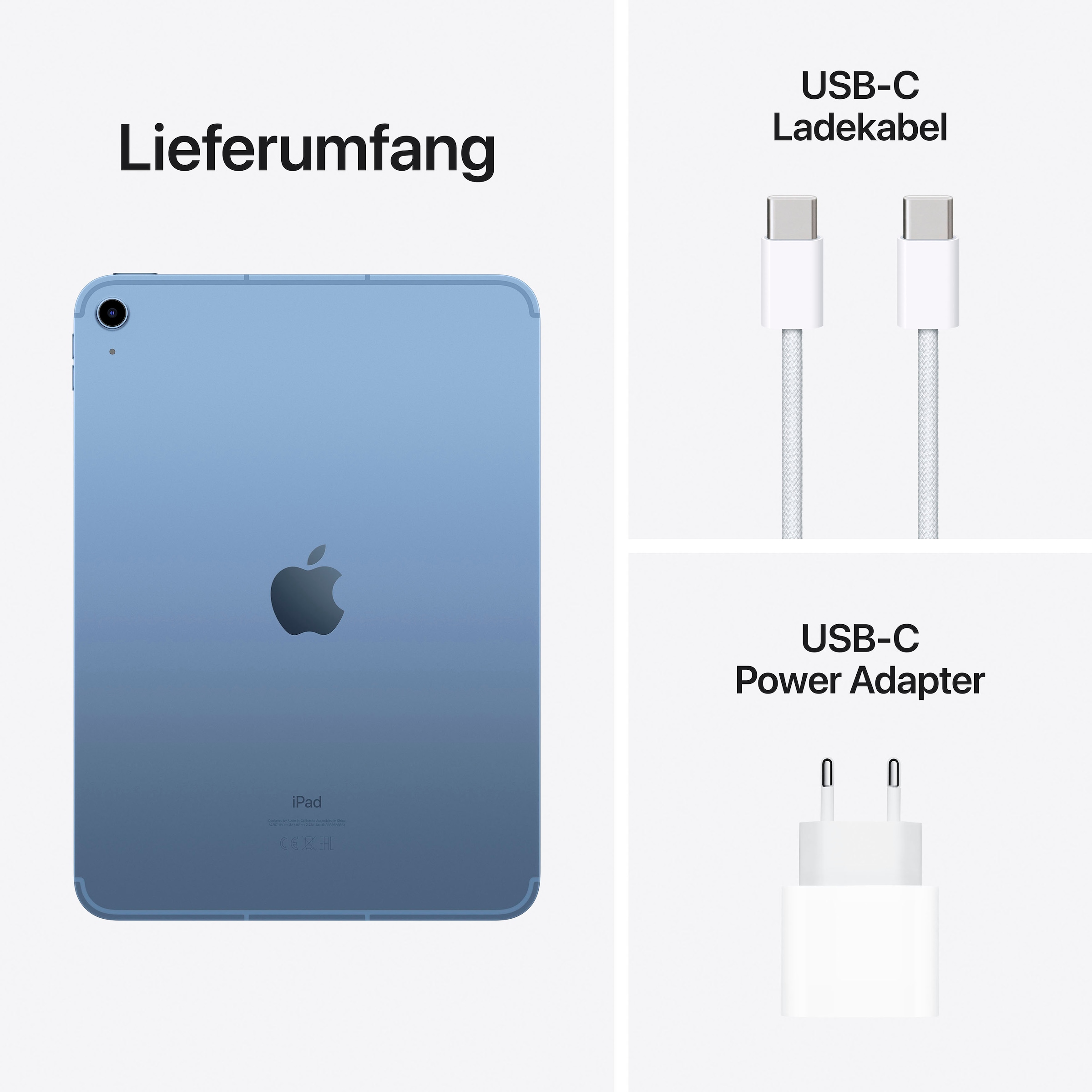 Apple Tablet »iPad Wi-Fi + Cellular 10. Generation inklusive Poweradapter«, (27,68 cm / 10,9 Zoll), iPadOS, 5G,)