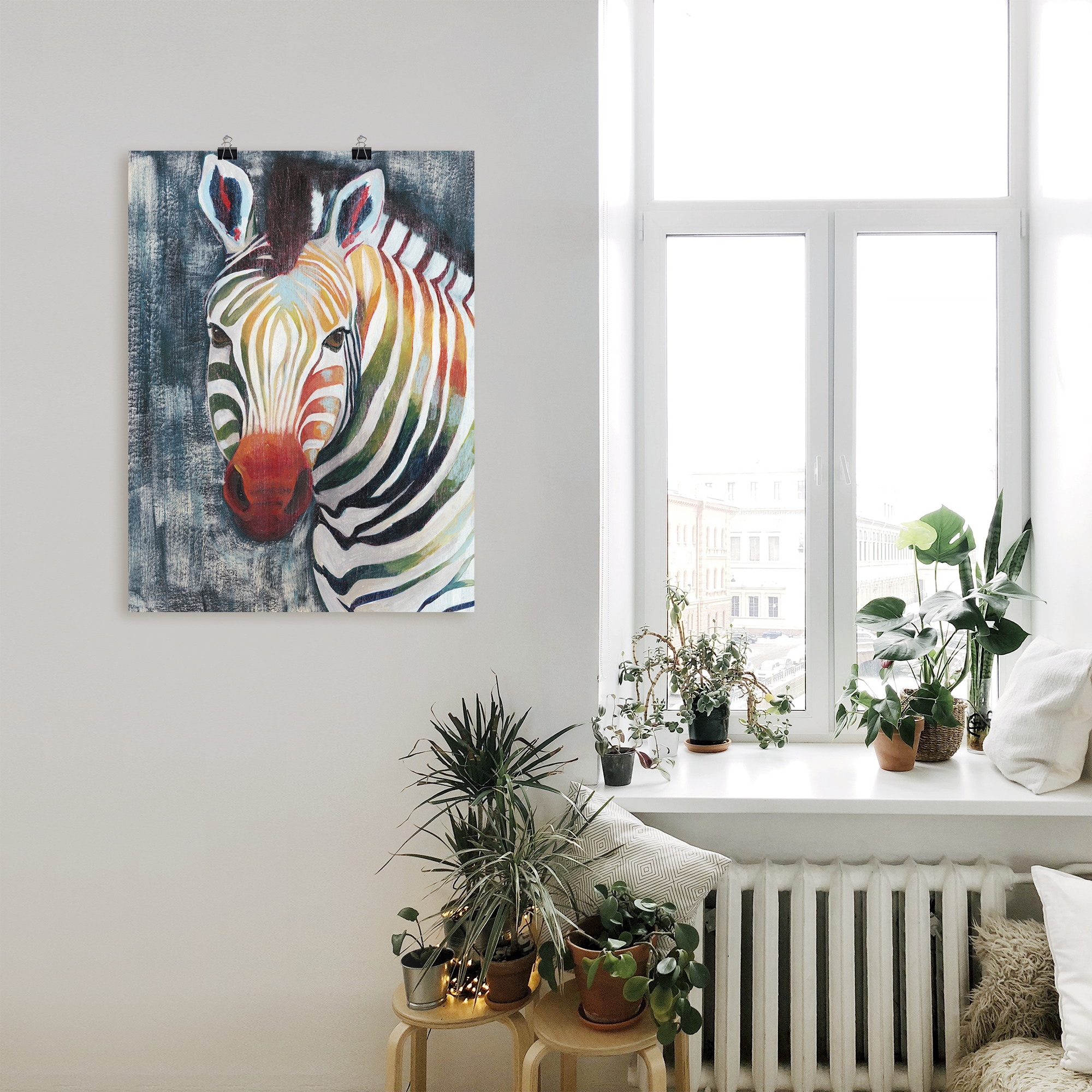 Artland Wandbild "Prisma Zebra II", Wildtiere, (1 St.), als Leinwandbild, P günstig online kaufen