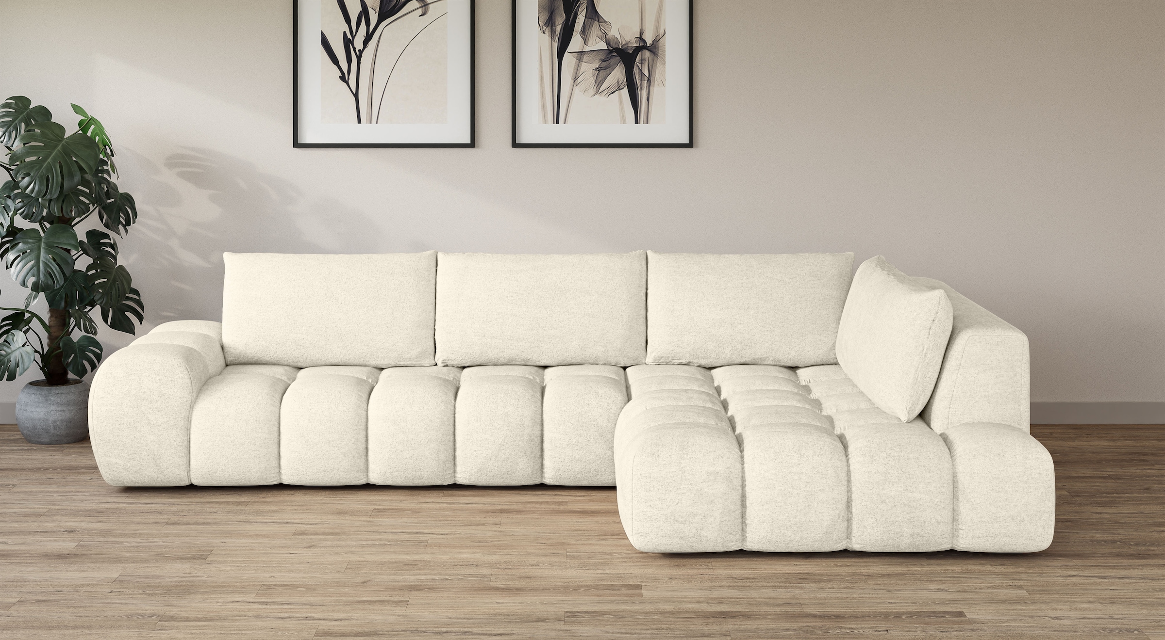 OTTO home Ecksofa "AZITA L-Form, XXL 352 cm Designsofa in Bubble-Opitk" los günstig online kaufen