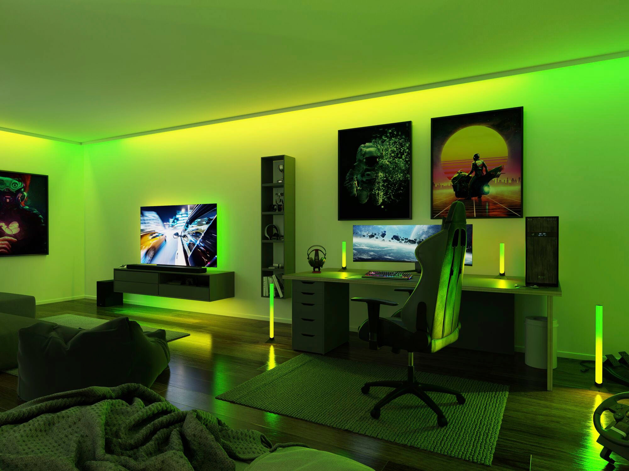 Paulmann LED-Streifen »USB LED Strip TV-Beleuchtung 65 Zoll 2,4m Dynamic Rainbow RGB 4W«, 1 St.-flammig