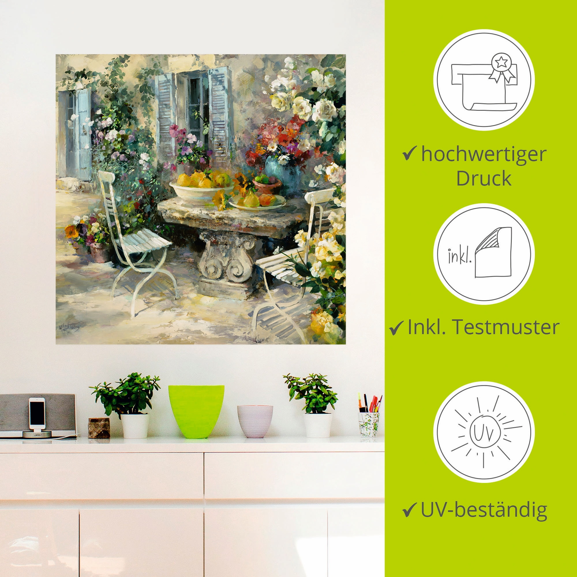 Artland Wandbild »Idyllischer Garten«, Garten, (1 St.), als Leinwandbild, Poster, Wandaufkleber in verschied. Größen