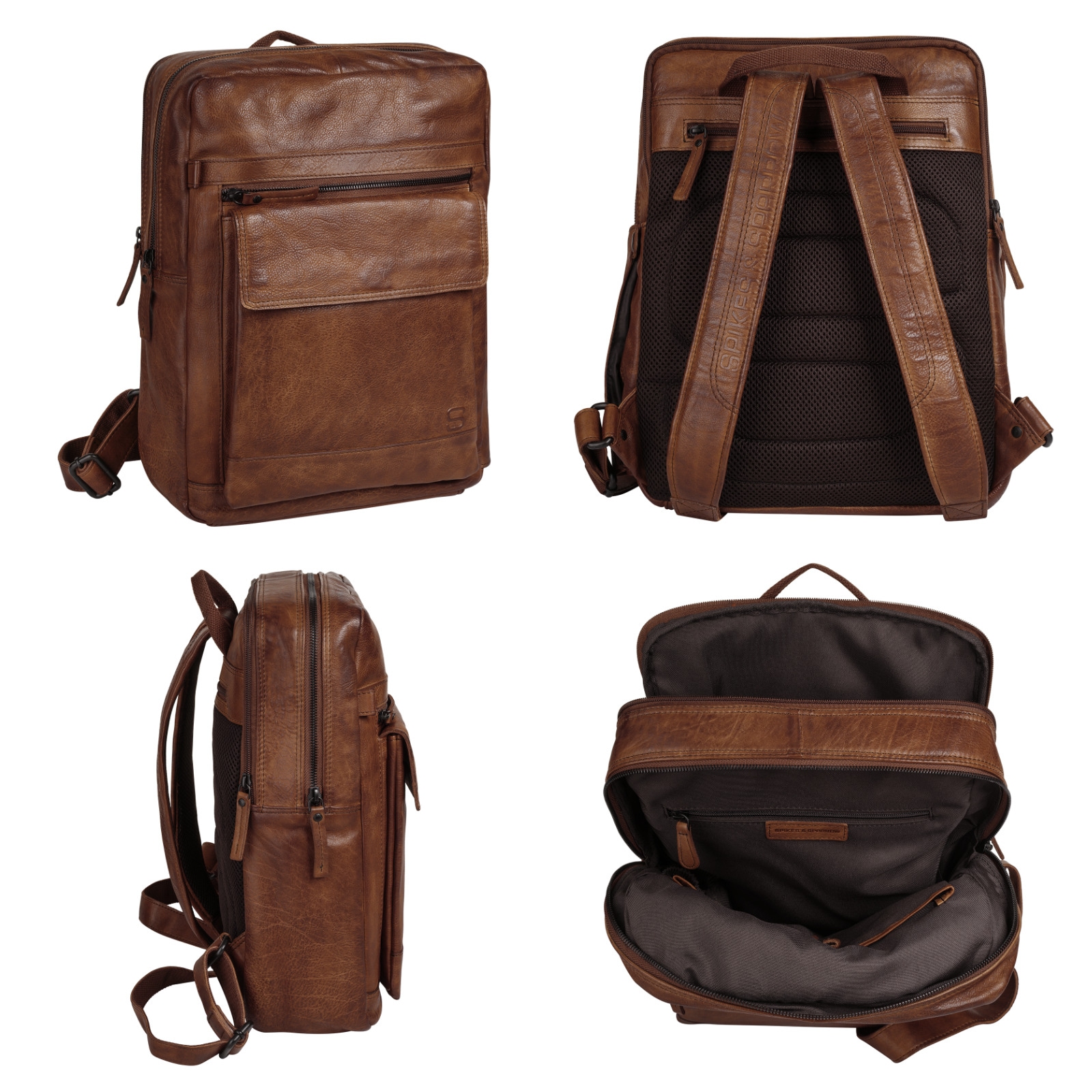 Spikes & Sparrow Laptoprucksack, echt Leder