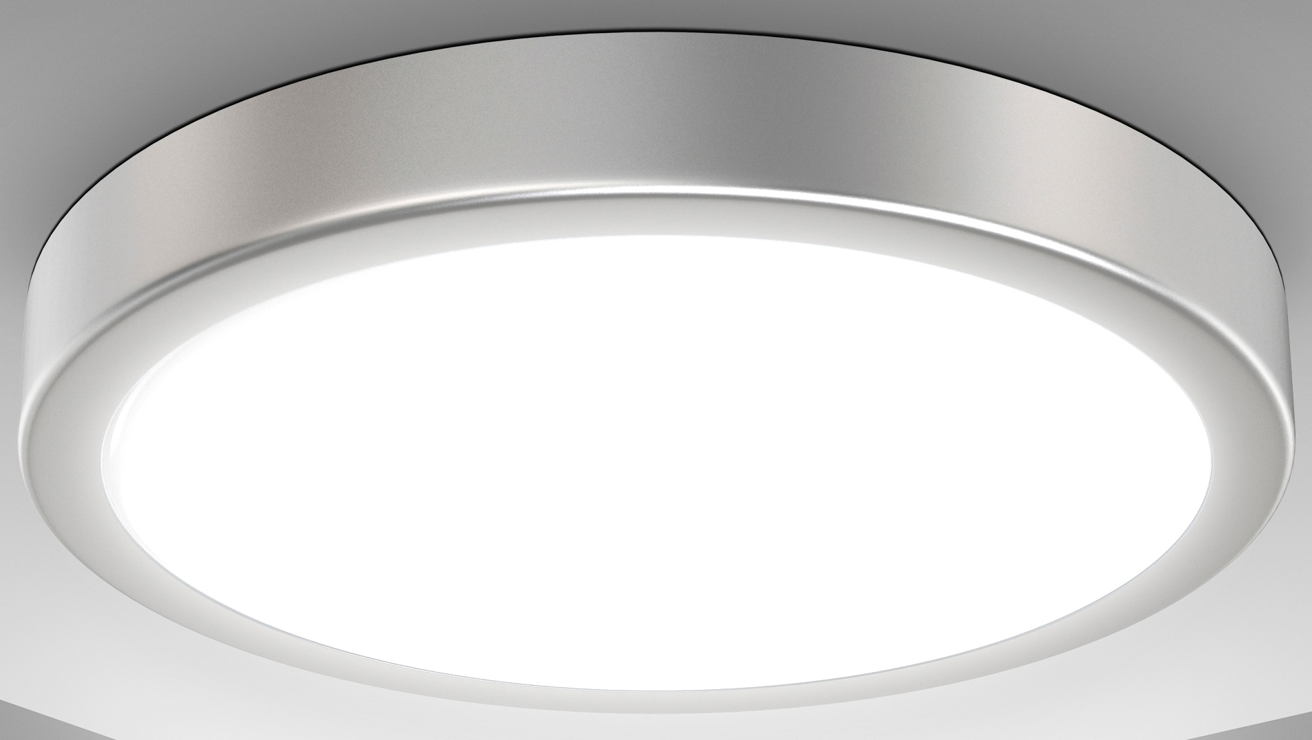 Deckenleuchte, 28,00 Schutzart integrierter LED Metallrahmen LED-Platine 20, inkl. fest 4.000K, cm Ø Watt, | 2.000lm, B.K.Licht BAUR 18 silberfarbig, IP