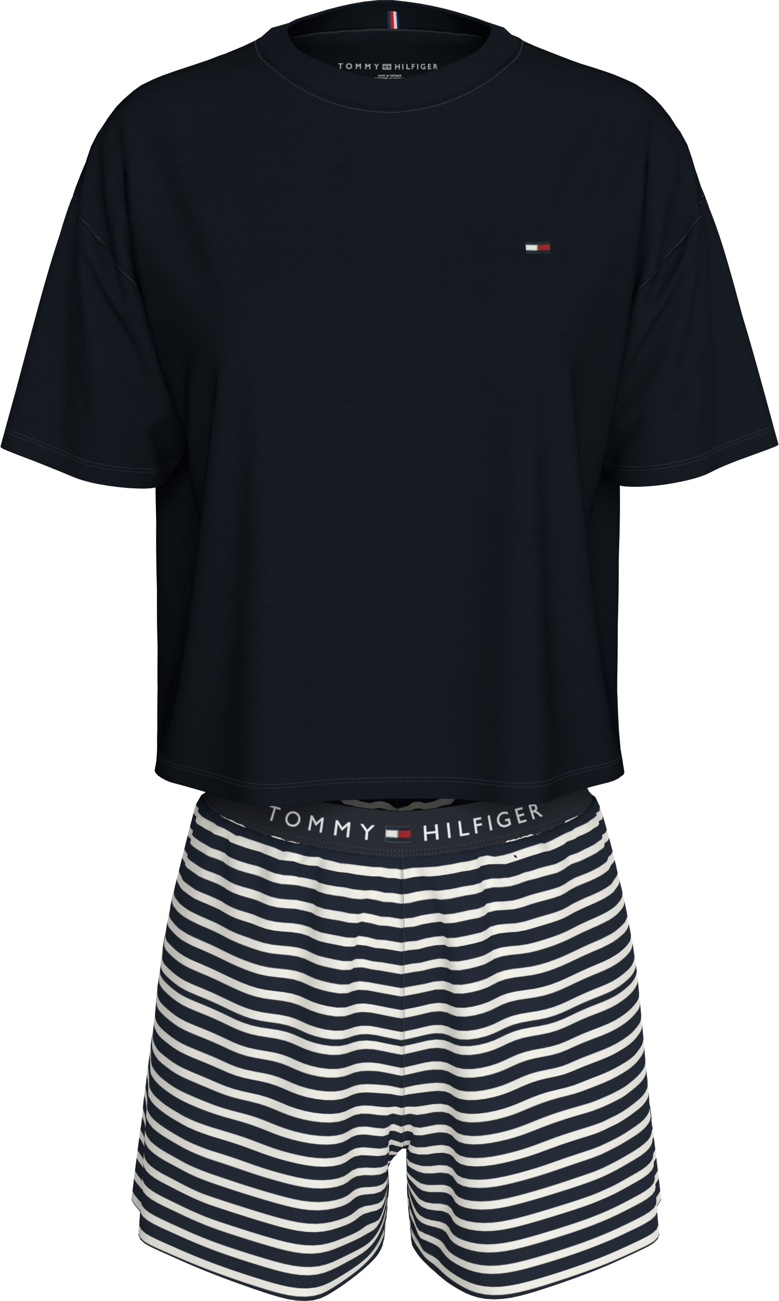 Tommy Hilfiger Underwear Pyjama »SS PRT PJ SHORT SET«, (Set, 2 tlg., 2tlg), mit Muster, Logo