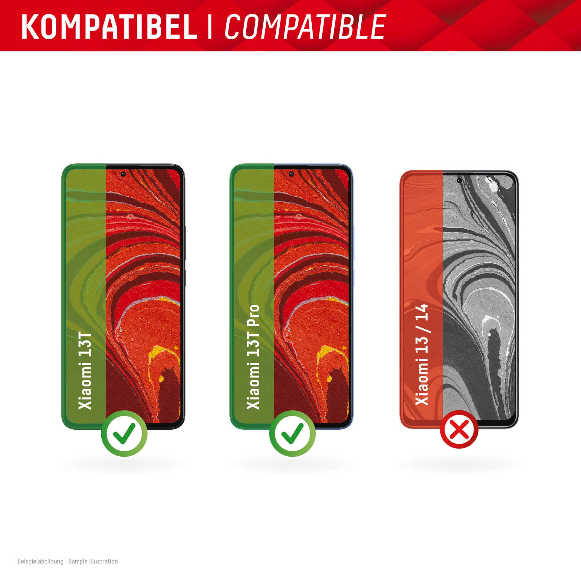 Displex Displayschutzglas »Real Glass«, für Xiaomi 13T-Xiaomi 13T Pro, Displayschutzfolie Displayschutz kratzer-resistent 10H splitterfest